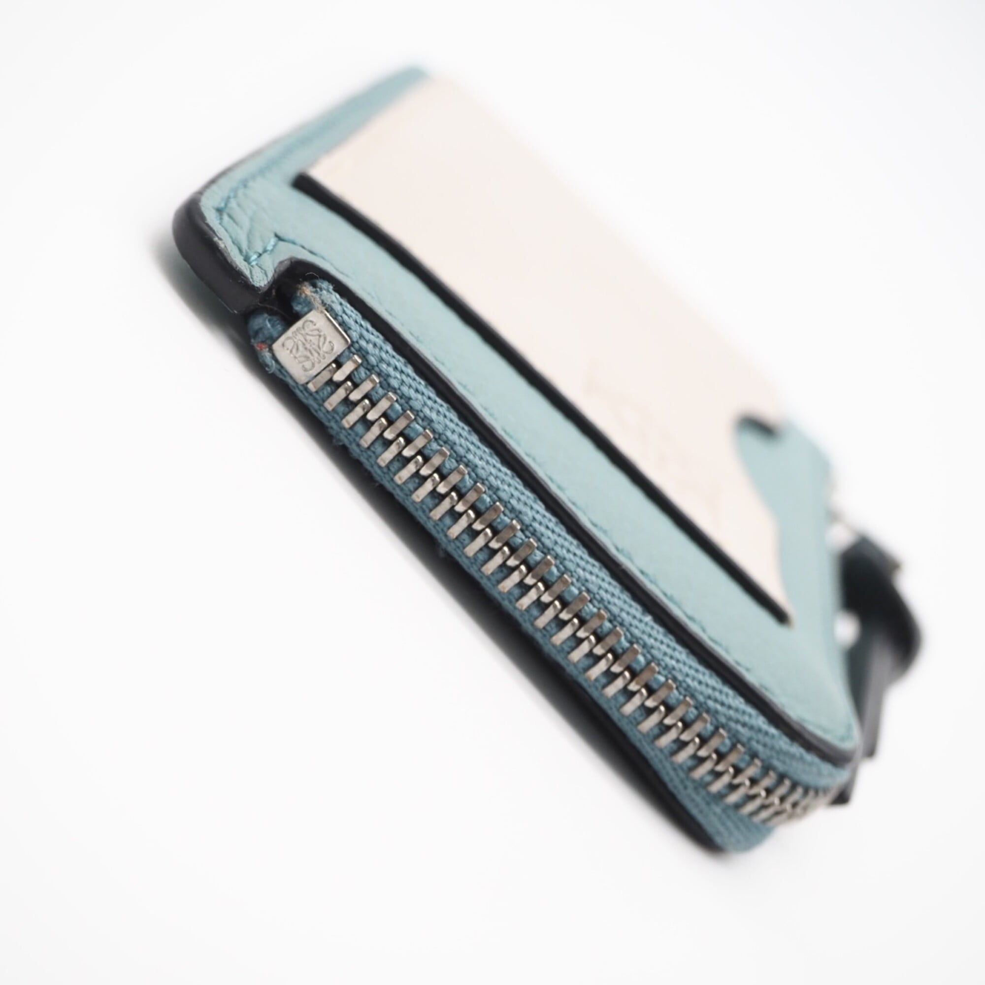 Loewe Blue Gray Leather Coin Purse/Coin Case (Pre-Owned)