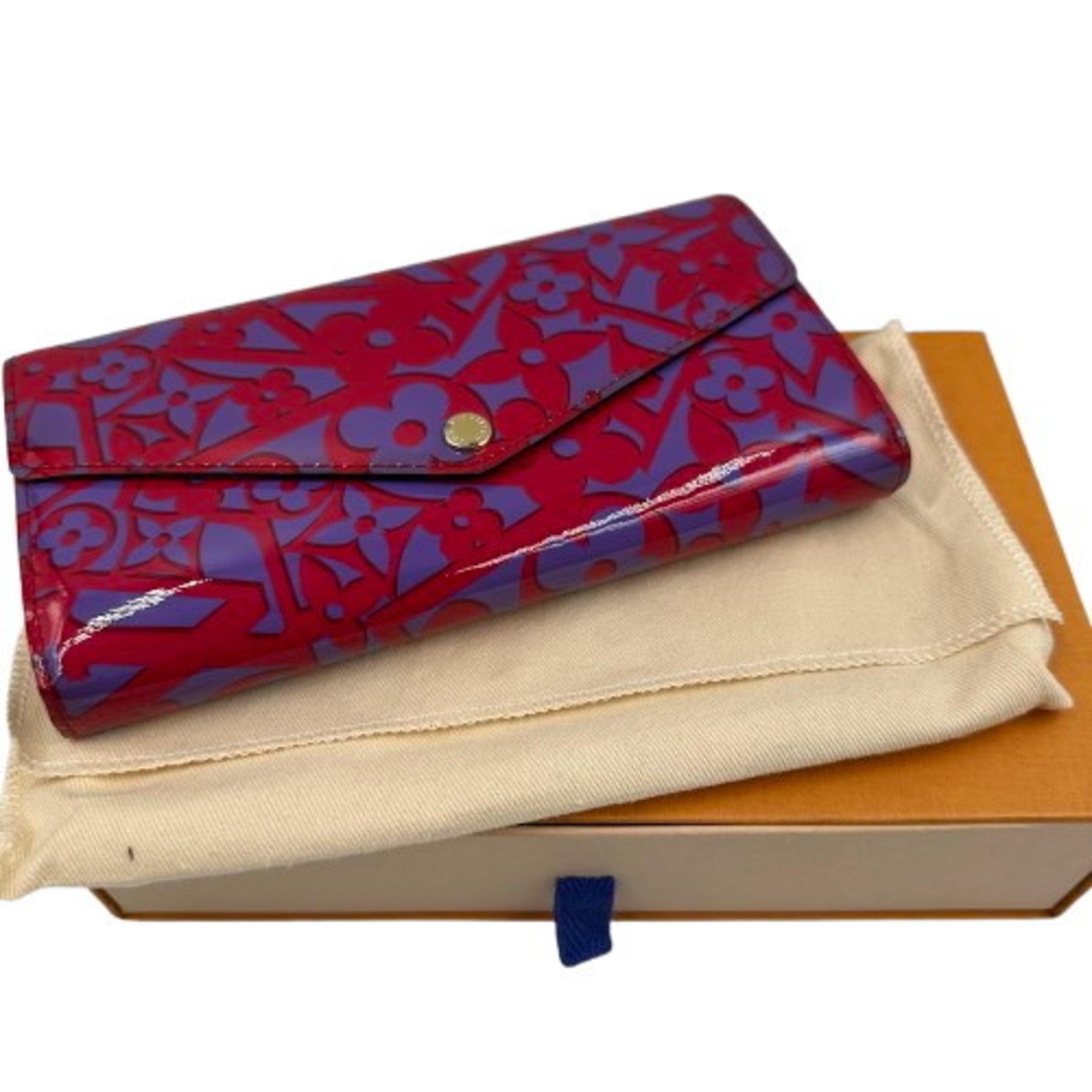 Louis Vuitton Vernis Pink Patent Leather Long Wallet (Bi-Fold) (Pre-Owned)