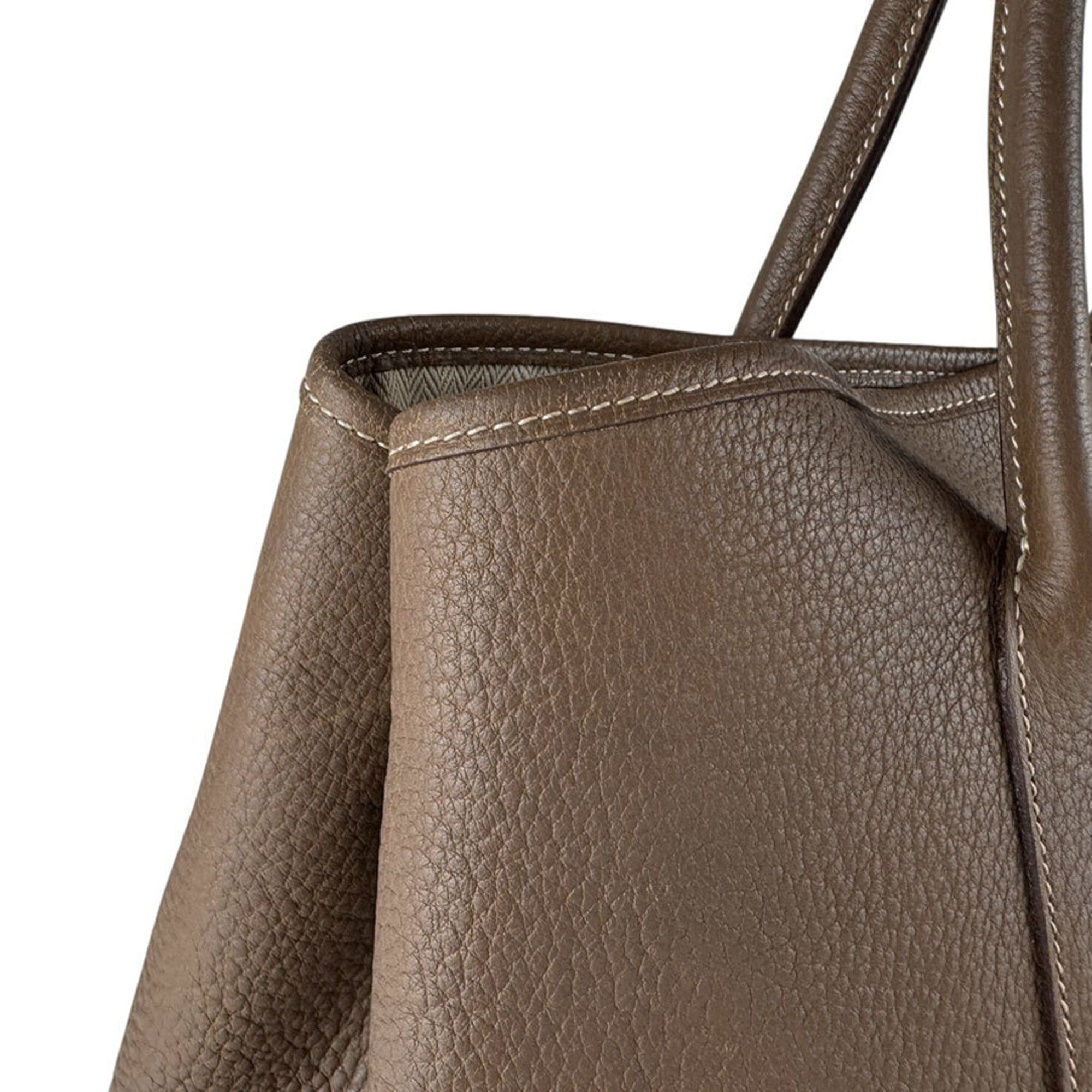 Hermes Etoupe Gray Negonda Leather Handbag (Pre-Owned)