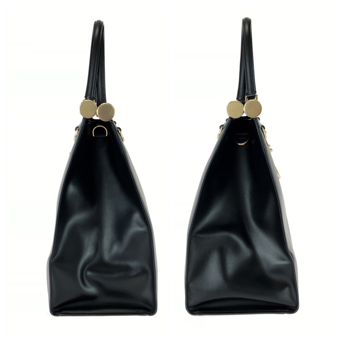 Dolce & Gabbana Black Leather Shoulder Bag Tote Bag (Pre-Owned)