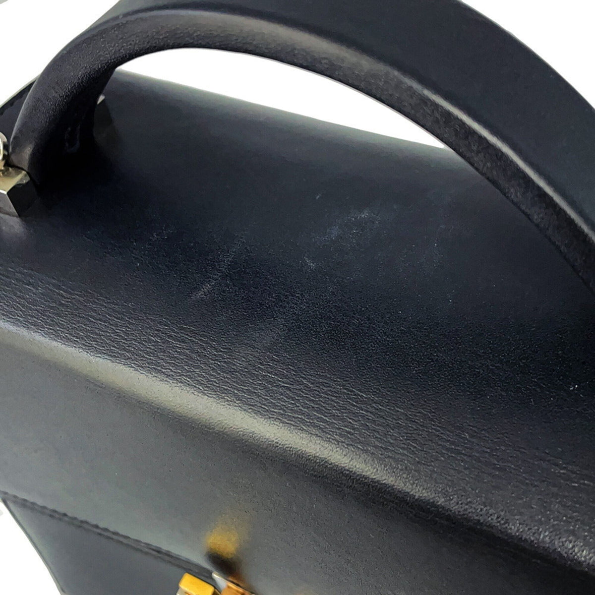 Hermes Black Tadelakt Leather Handbag (Pre-Owned)