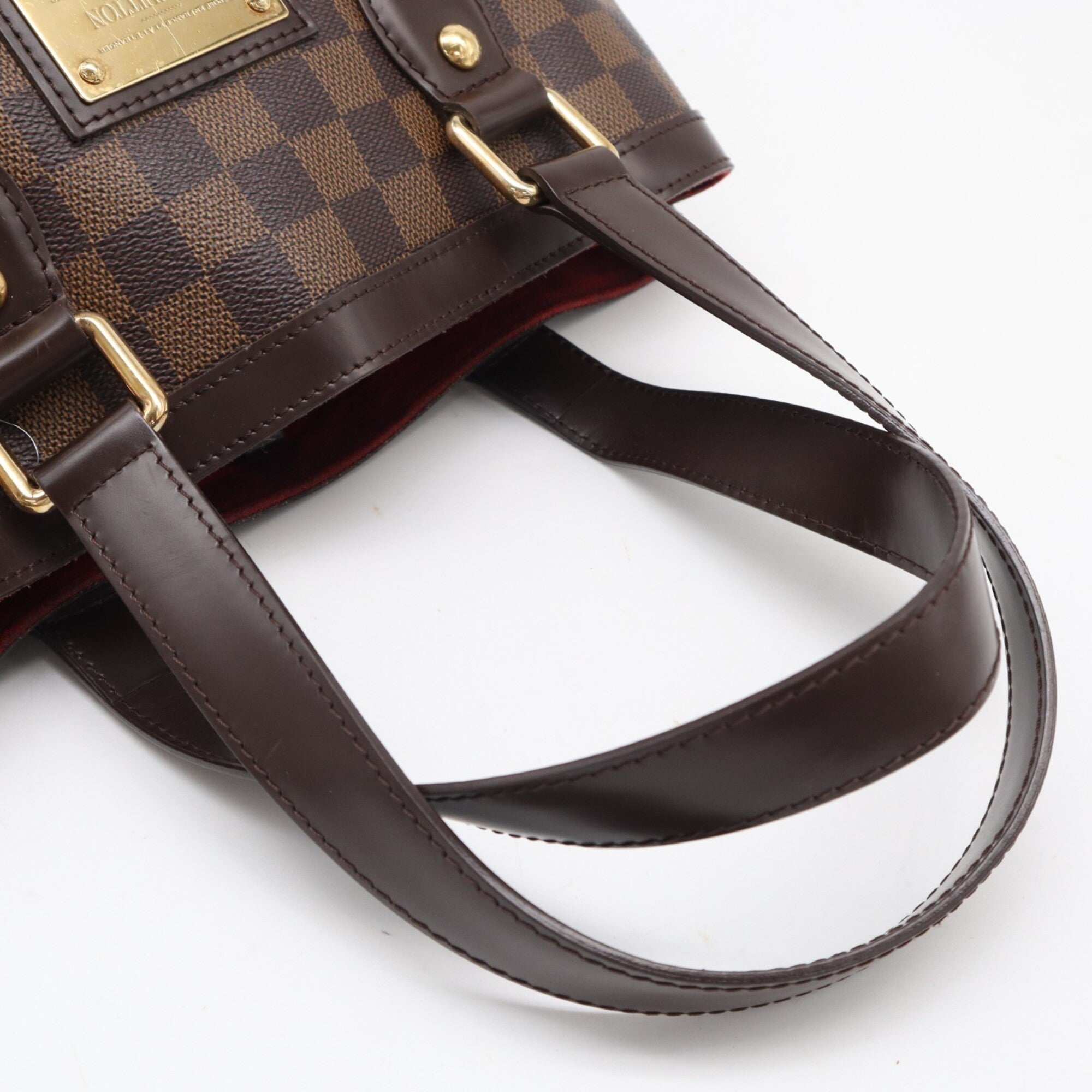 Louis Vuitton Beige Brown Damier Canvas Leather Coated Canvas Handbag (Pre-Owned)