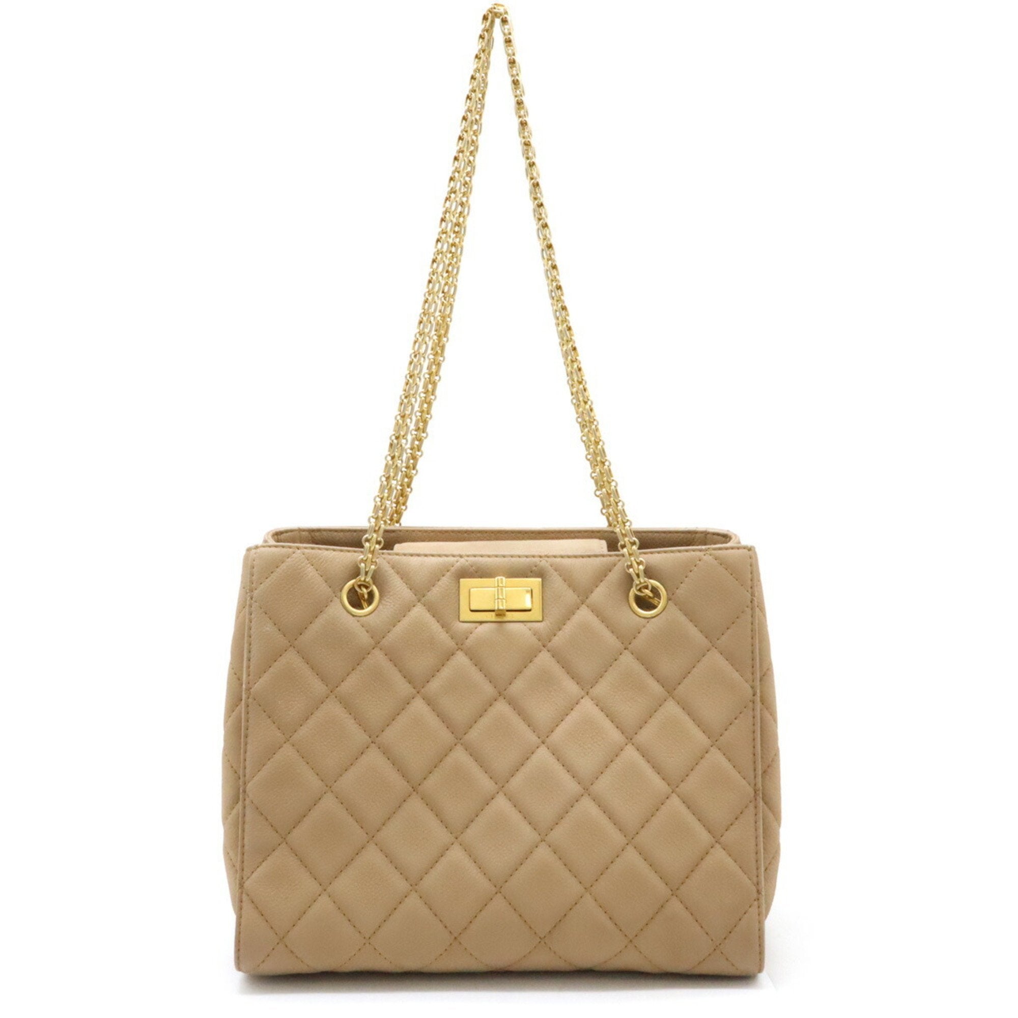 Chanel Beige Caviar Leather Shoulder Bag Tote Bag (Pre-Owned)