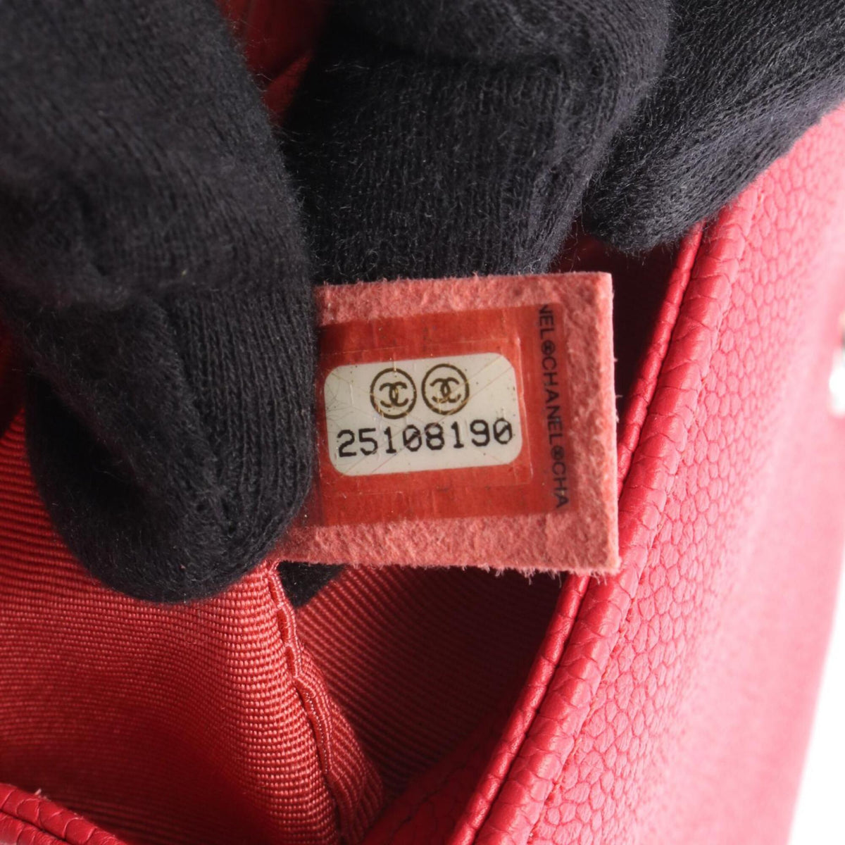 Chanel Red Color Grained Calfskin Handbag Shoulder Bag (Pre-Owned)
