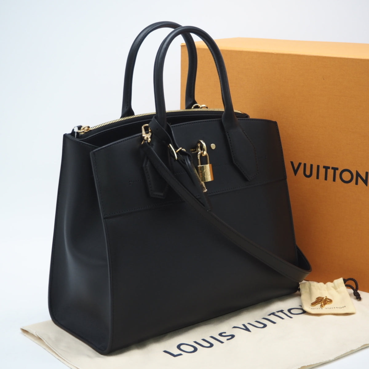 Louis Vuitton Black Noir Leather Handbag (Pre-Owned)