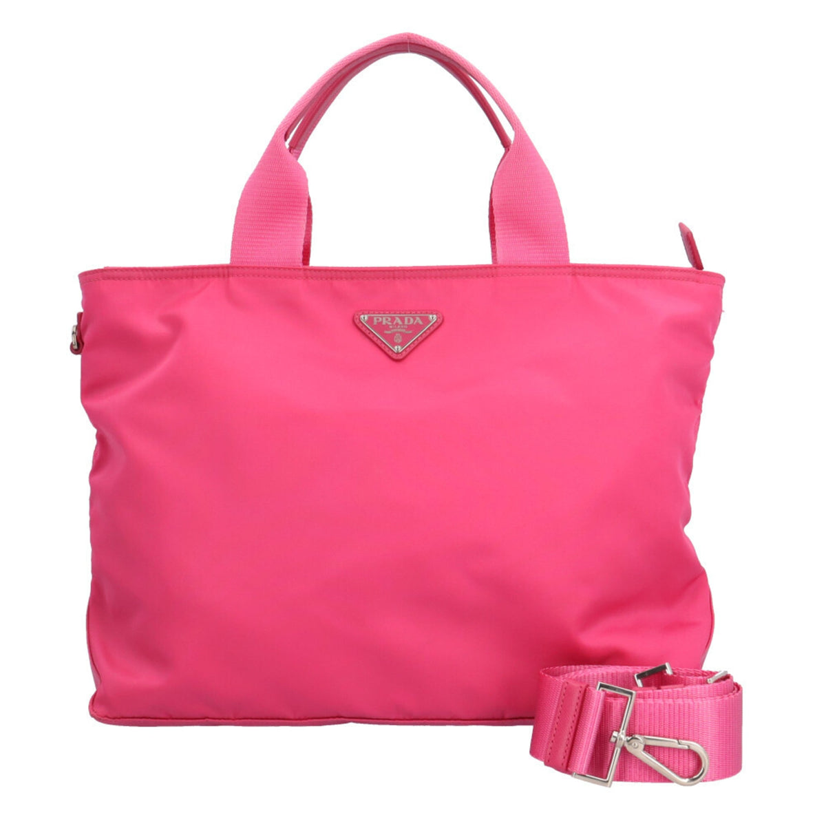 Prada Fuxia Pink Nylon Handbag Shoulder Bag (Pre-Owned)