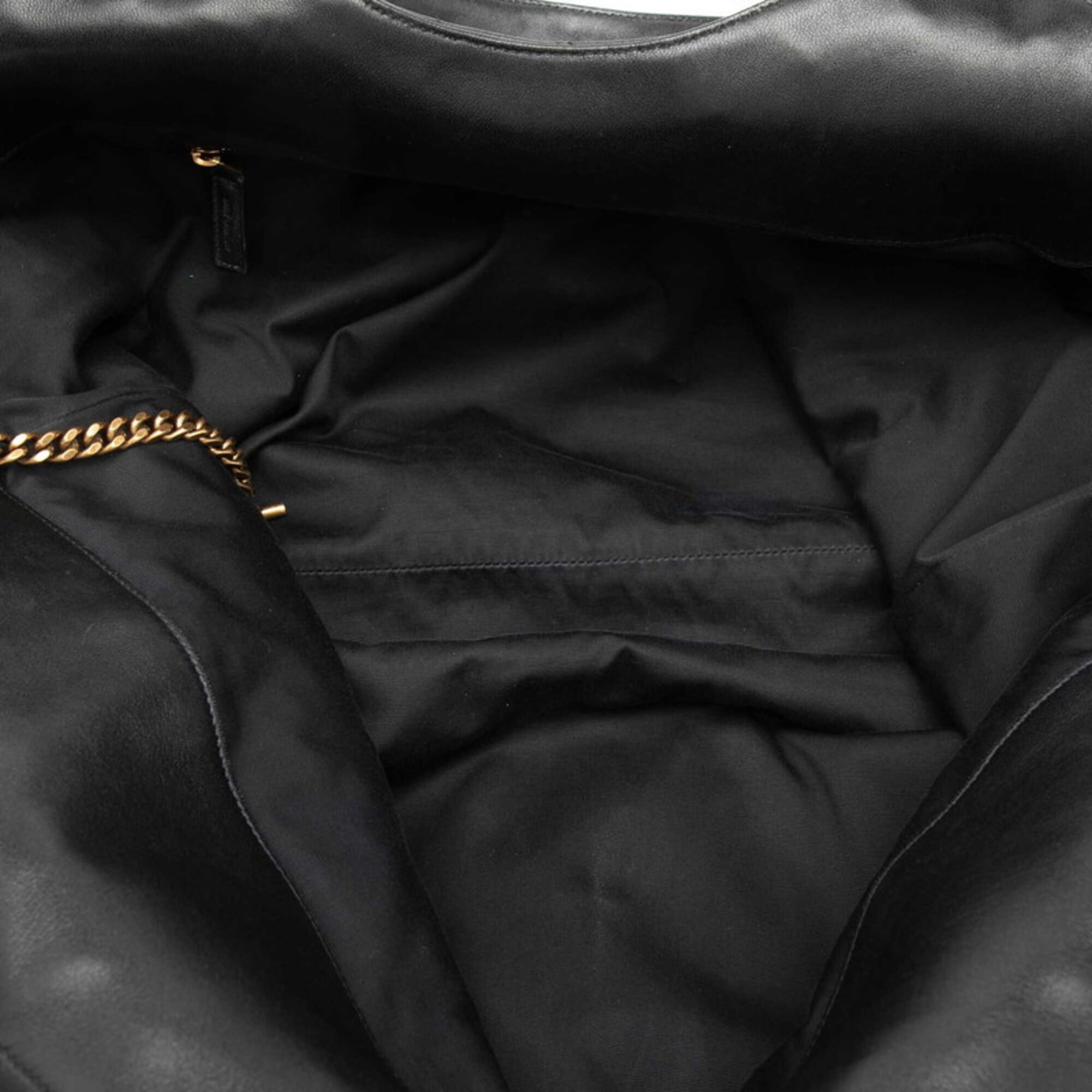 Saint Laurent Black Leather Pouch Shopping Bag Shoulder Bag Tote Bag (Pre-Owned)