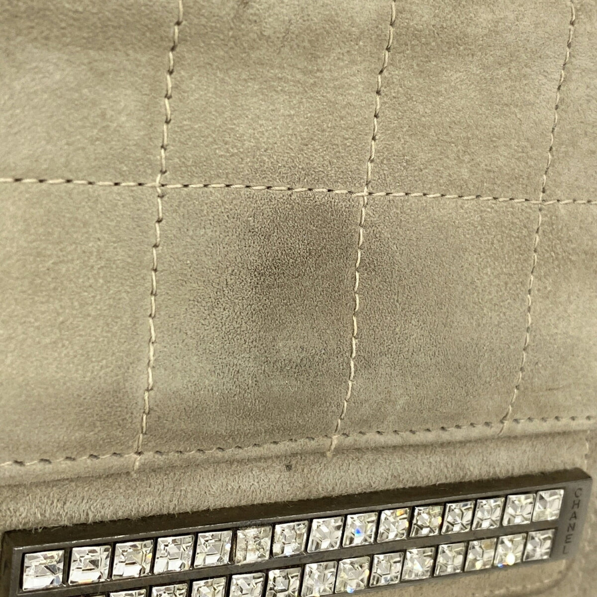 Chanel Gray Suede Handbag (Pre-Owned)