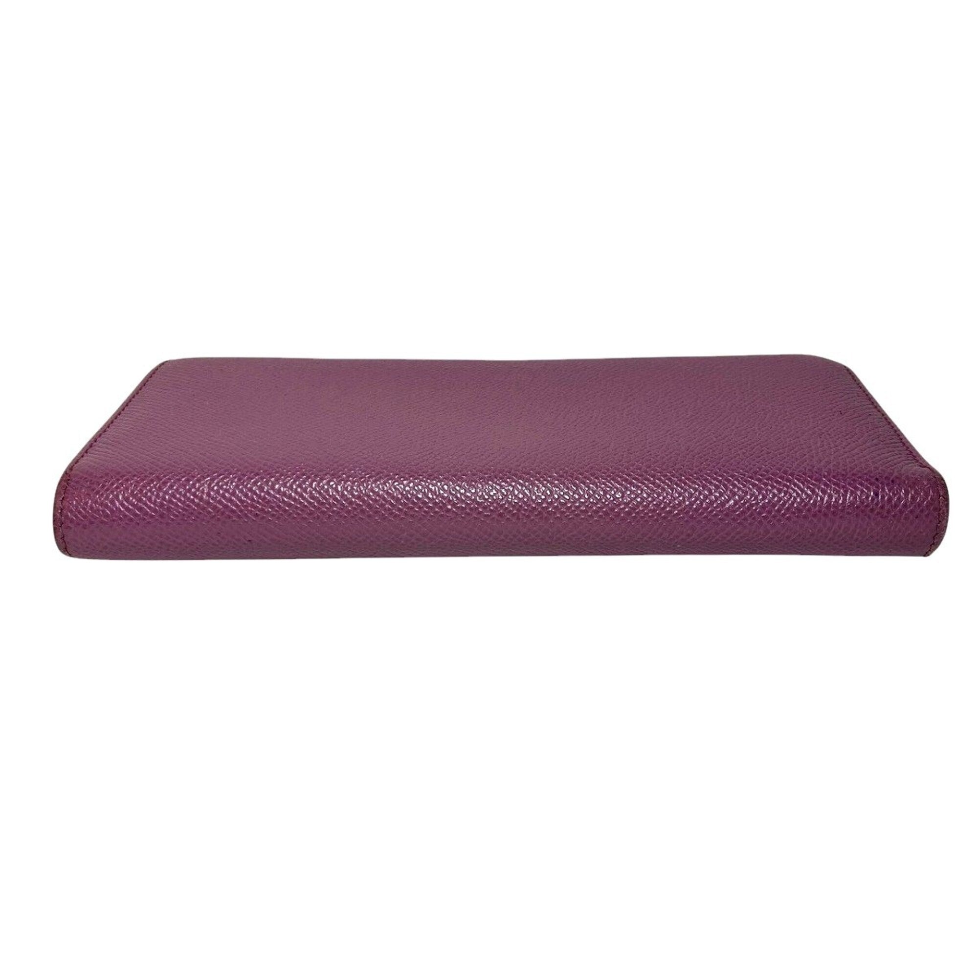 Bvlgari Purple Leather Long Wallet (Bi-Fold) (Pre-Owned)