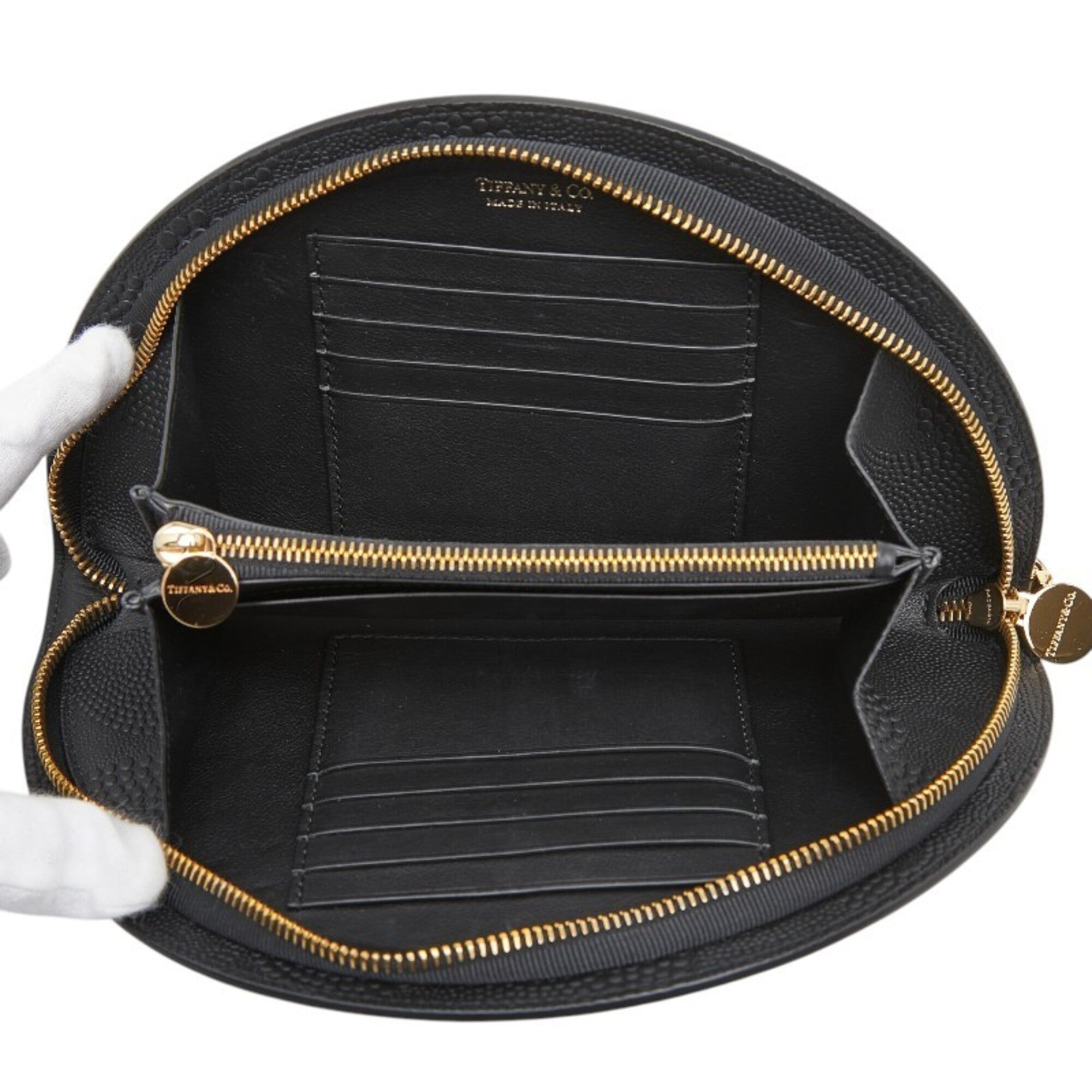 Tiffany Black Leather Long Wallet (Bi-Fold) (Pre-Owned)