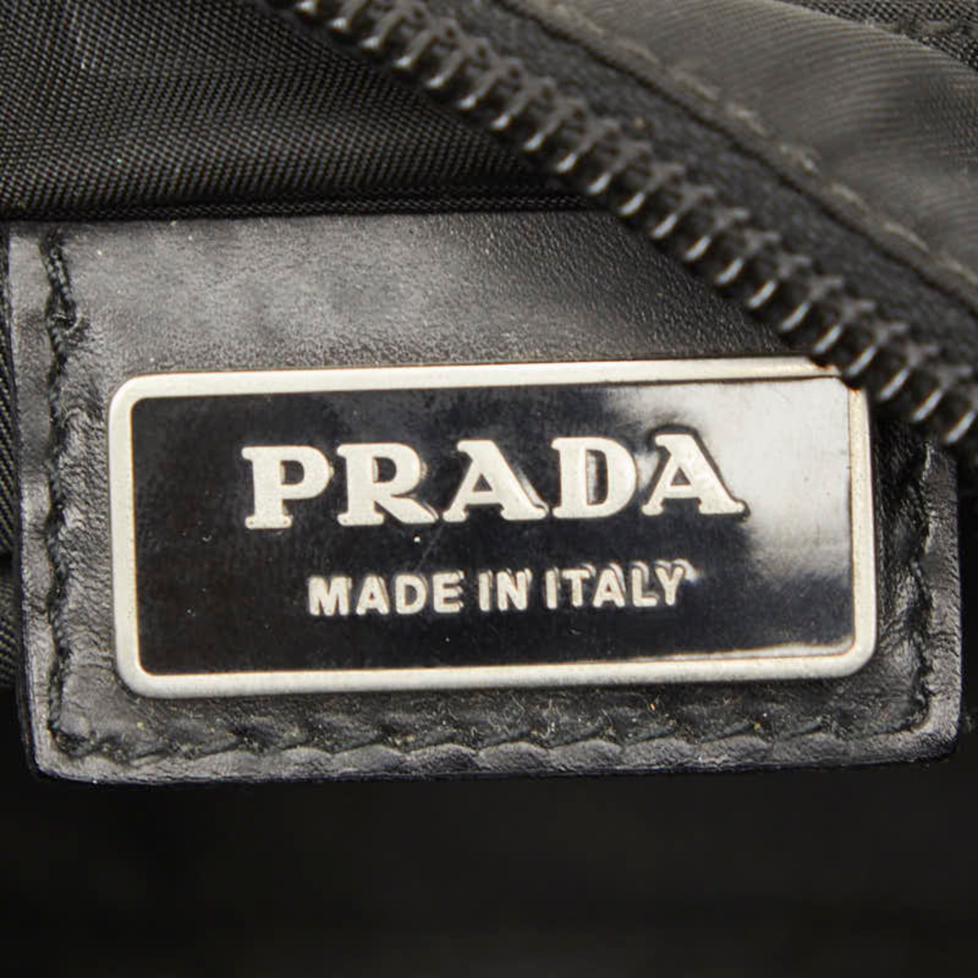 Prada Black Nylon Leather Shoulder Bag (Pre-Owned)