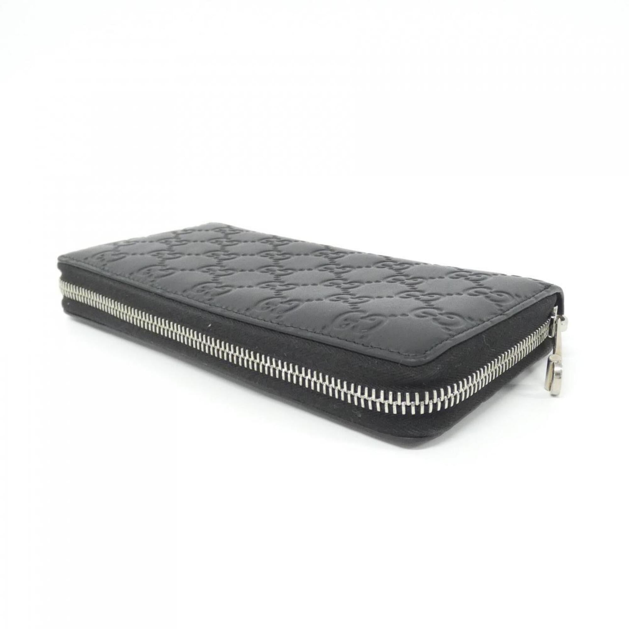 Gucci Black Leather Long Wallet (Bi-Fold) (Pre-Owned)
