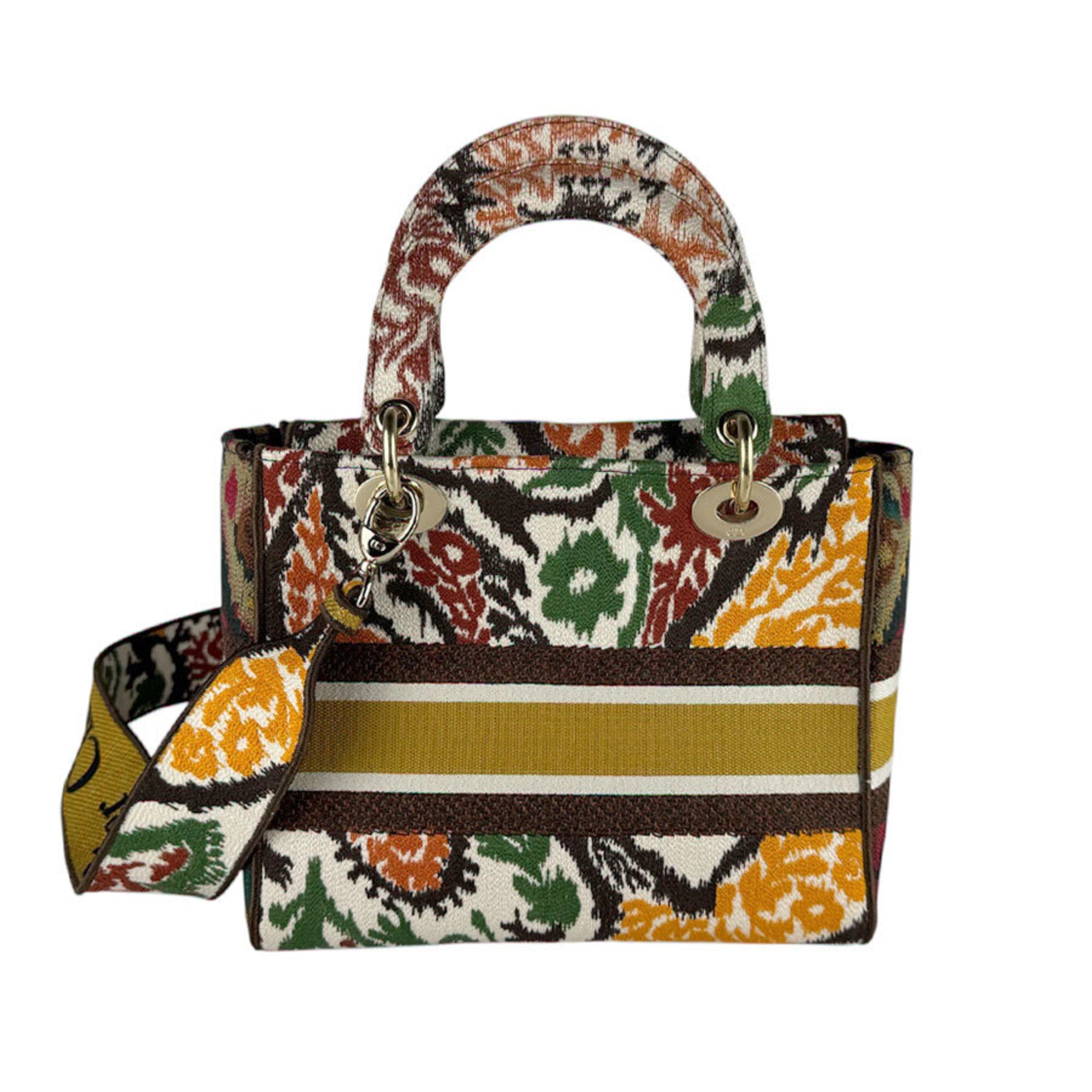Christian Dior Brown Orange Canvas Handbag Shoulder Bag (Pre-Owned)