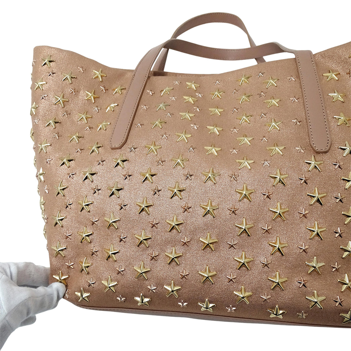 Jimmy Choo Pink Canvas Handbag Tote Bag (Pre-Owned)
