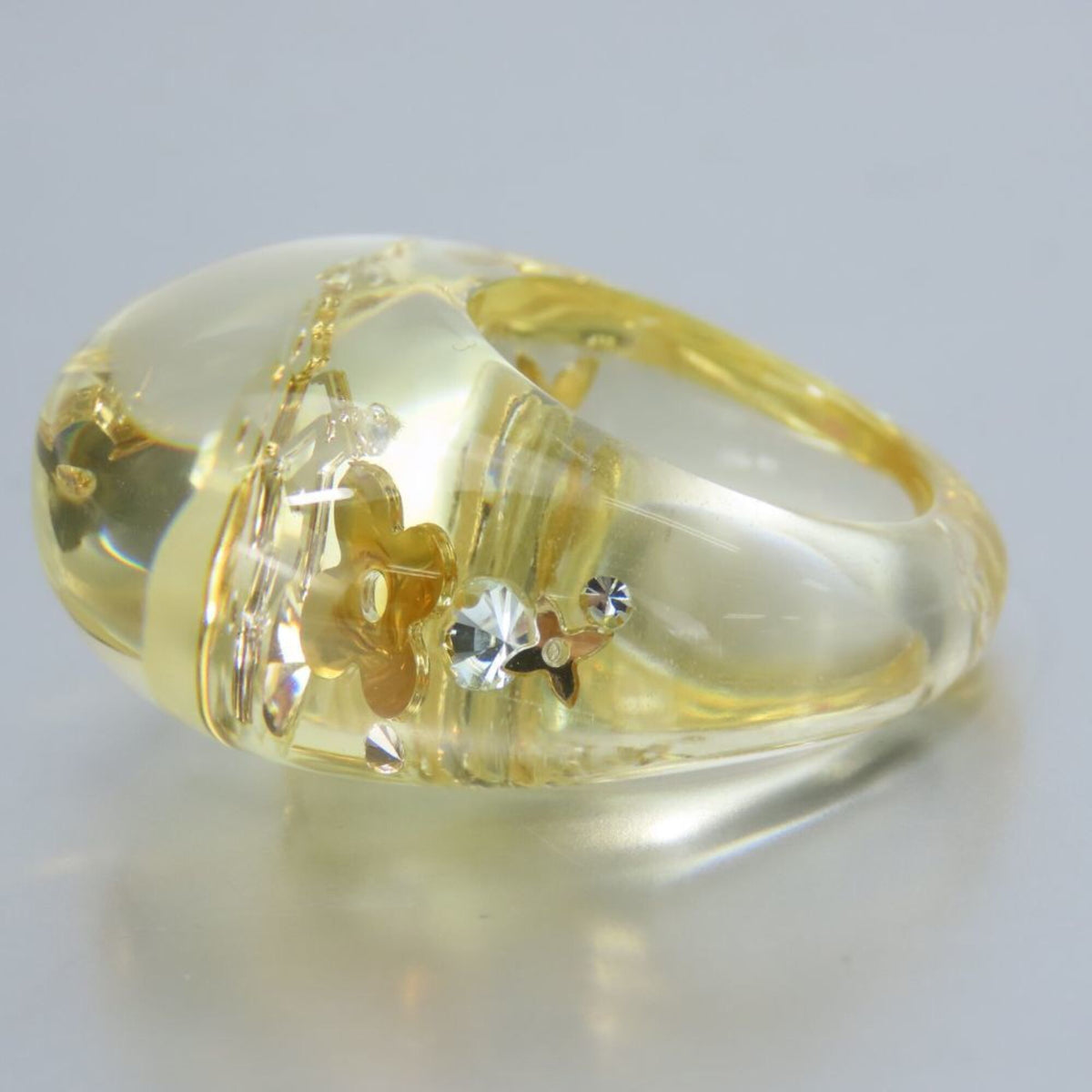Louis Vuitton Gold Clear Plastic Band Ring (Pre-Owned)