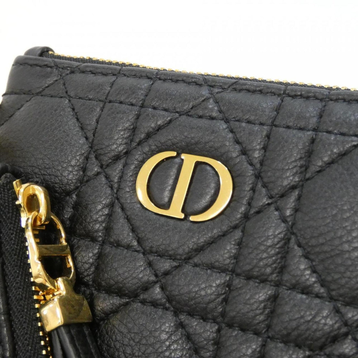 Christian Dior Black Leather Handbag Pouch (Pre-Owned)
