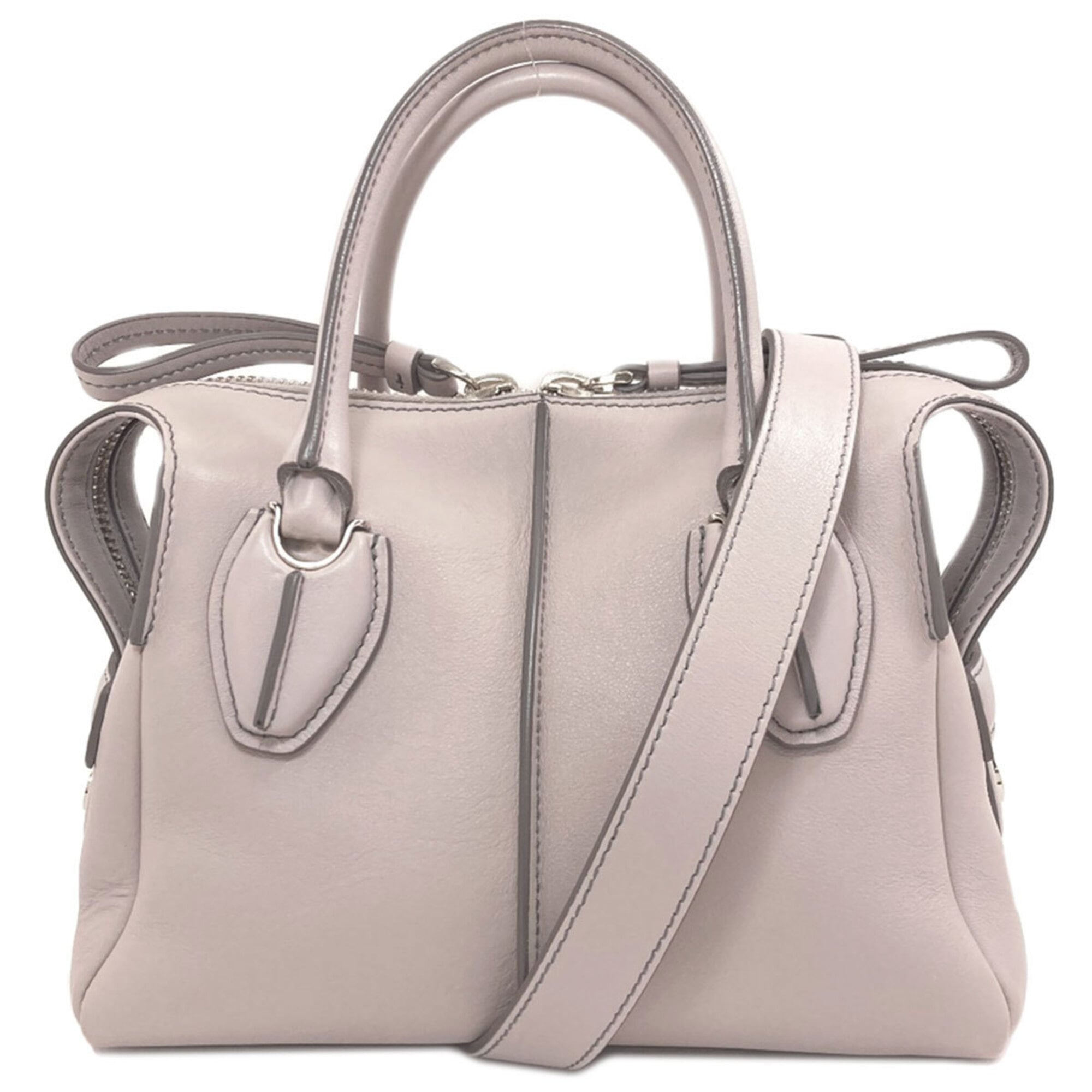 Tod's Gray Leather Handbag (Pre-Owned)