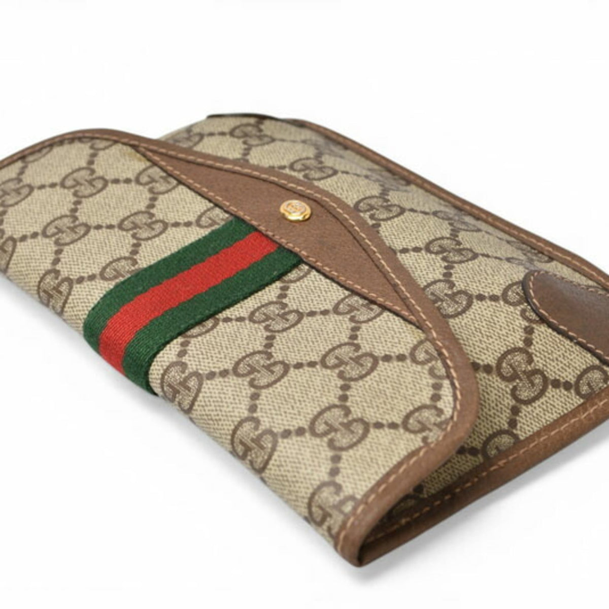 Gucci Gg Plus Beige Brown Gg Plus Pouch (Pre-Owned)