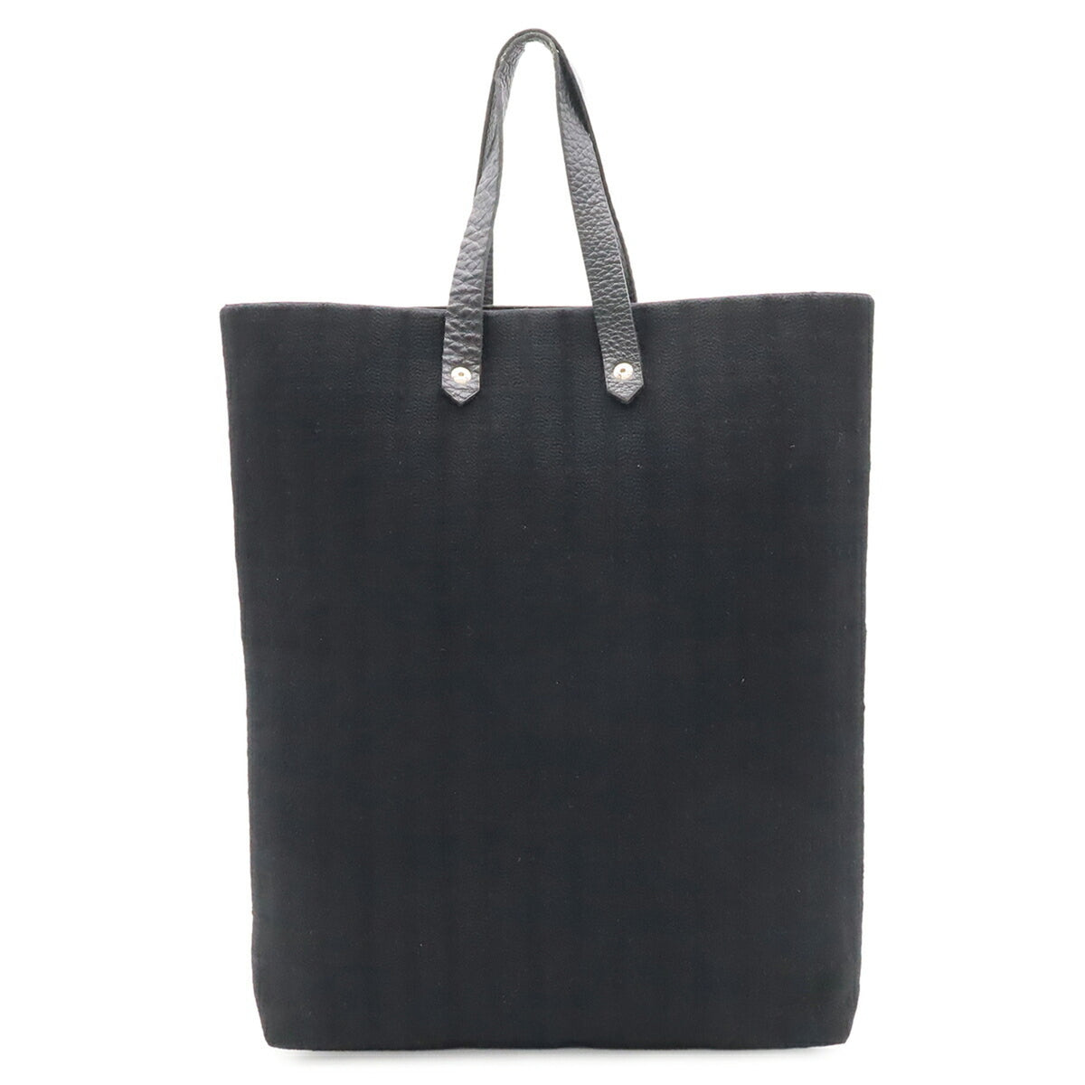 Hermes Ahmedabad Black Cotton Canvas Leather Handbag Tote Bag (Pre-Owned)