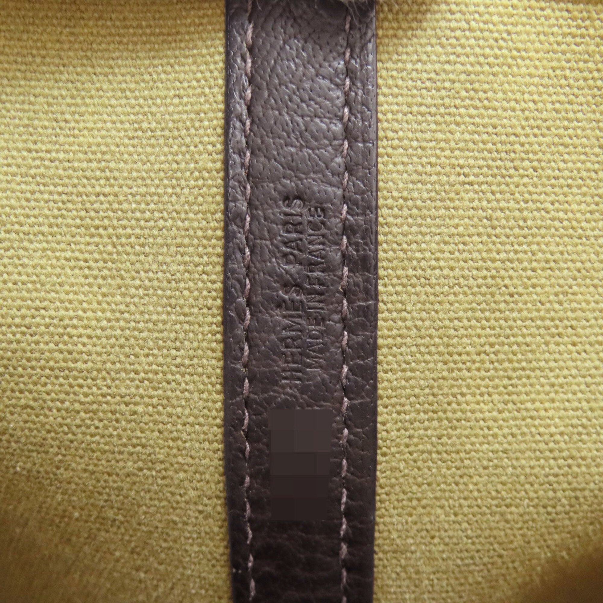 Hermes Garden Khaki Toile Officier Tote Bag (Pre-Owned)