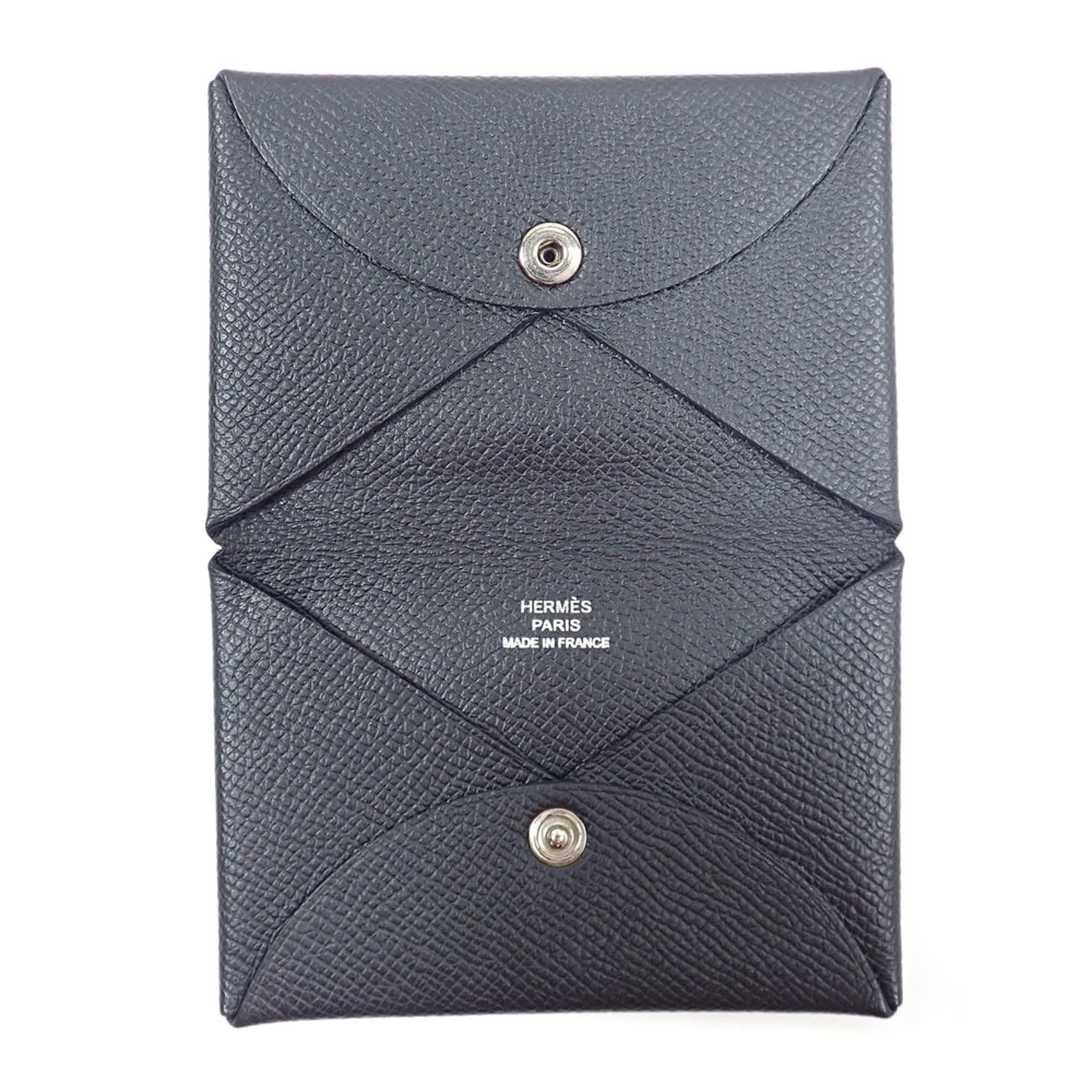 Hermes Black Leather Coin Purse/Coin Case (Pre-Owned)