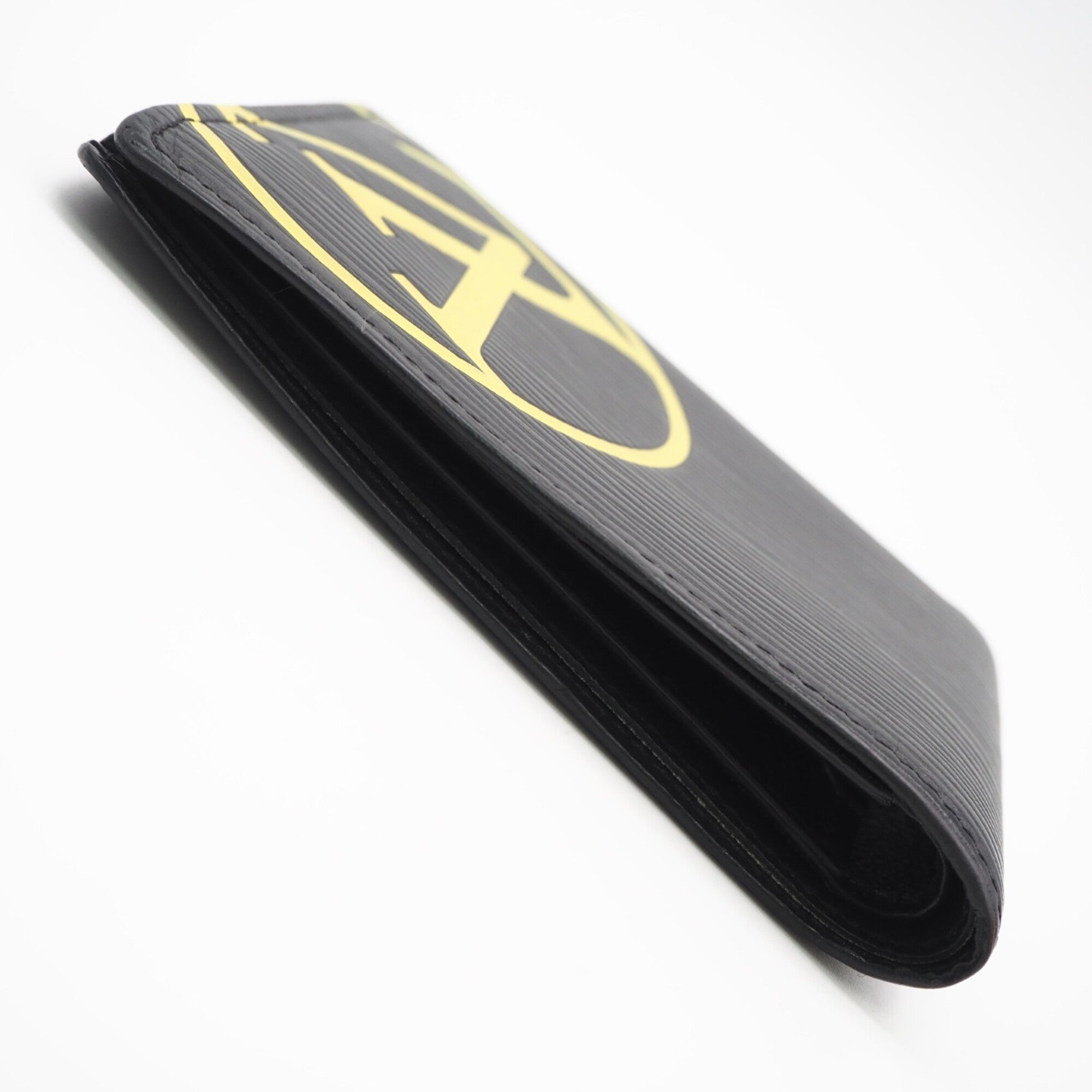 Louis Vuitton Black Yellow Leather Wallet (Bi-Fold) (Pre-Owned)