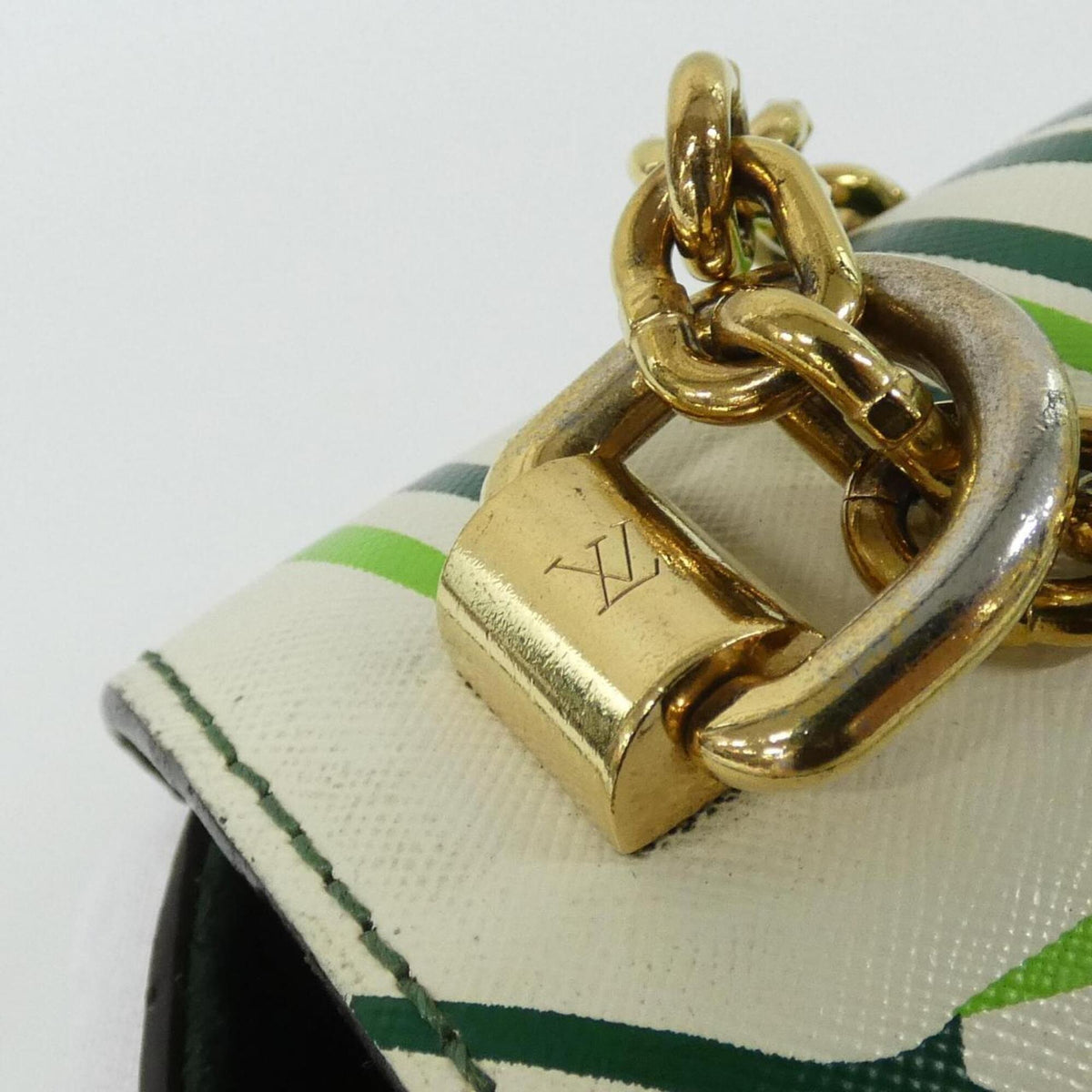Louis Vuitton Cruise Green Leather Coated Canvas Shoulder Bag (Pre-Owned)