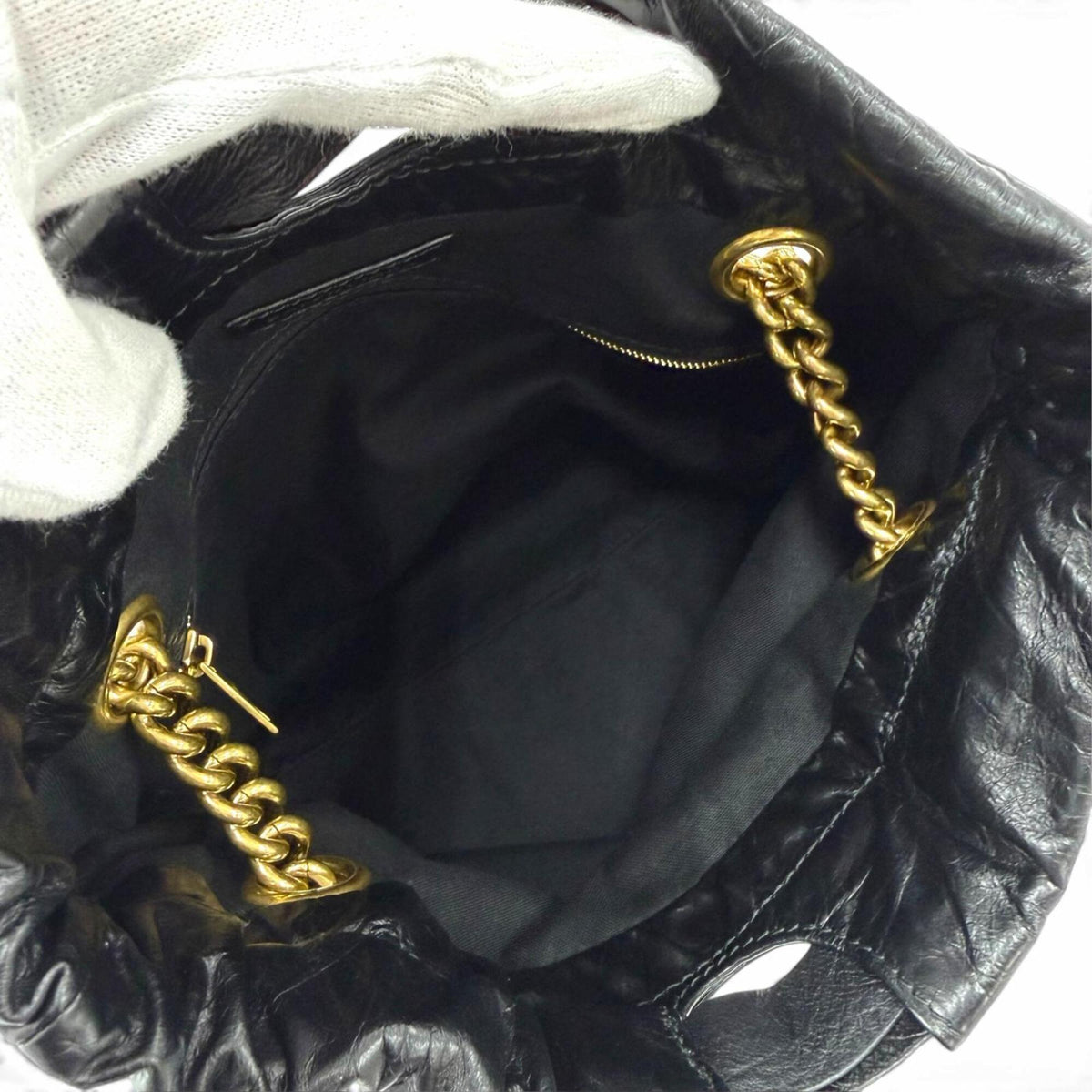 Balenciaga Black Leather Shoulder Bag Tote Bag (Pre-Owned)