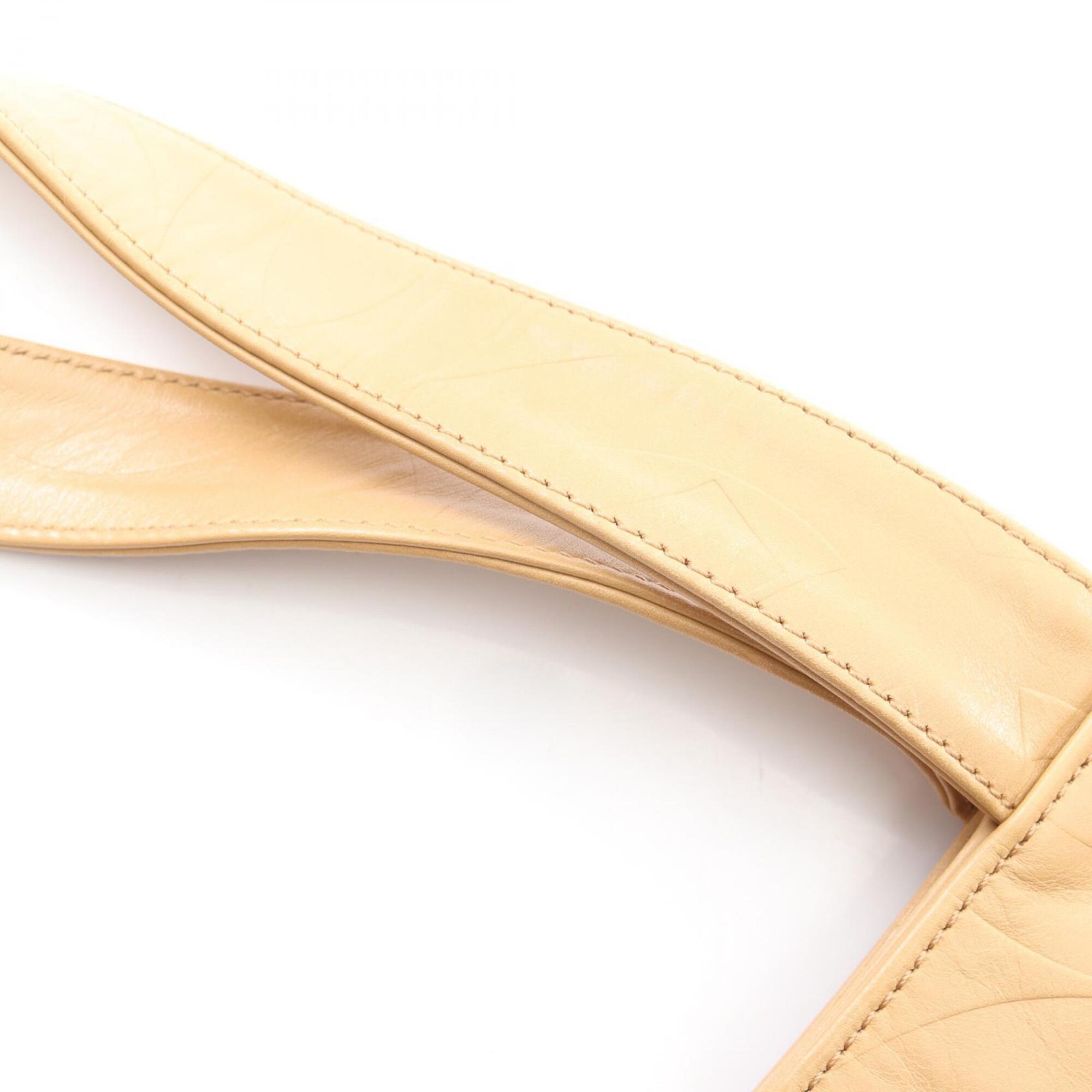 Chanel Beige Leather Handbag Tote Bag (Pre-Owned)