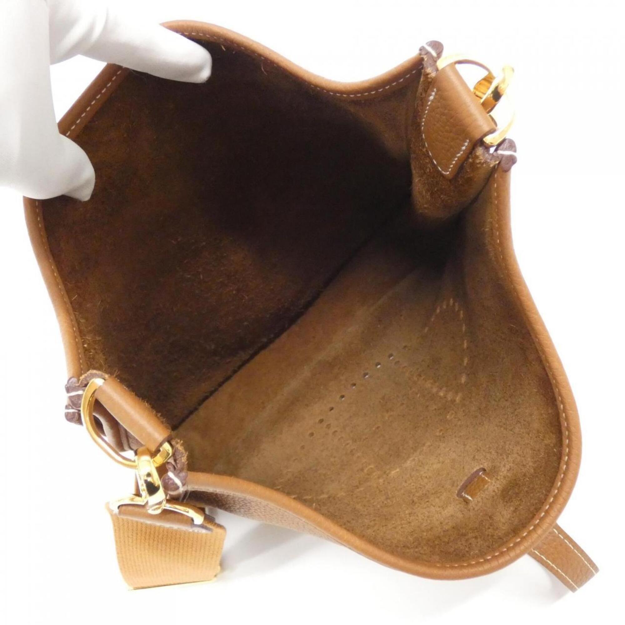 Hermes Gold Taurillon Clemence Leather Shoulder Bag (Pre-Owned)