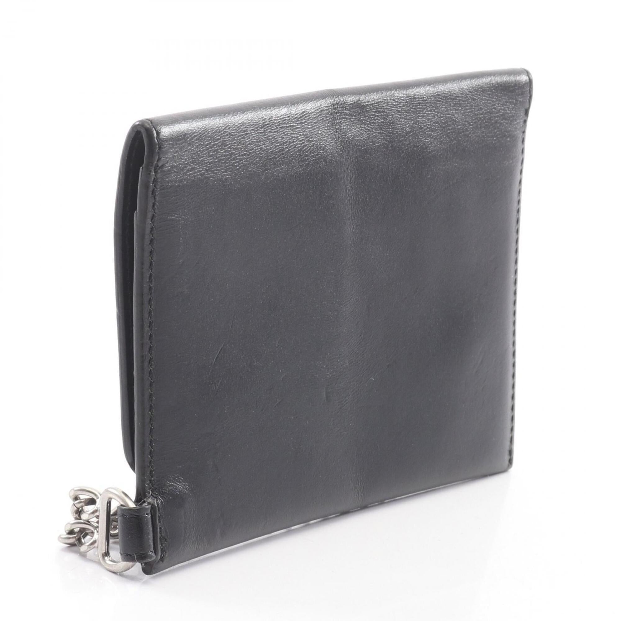 Celine Black Leather Chain/Shoulder Wallet (Pre-Owned)