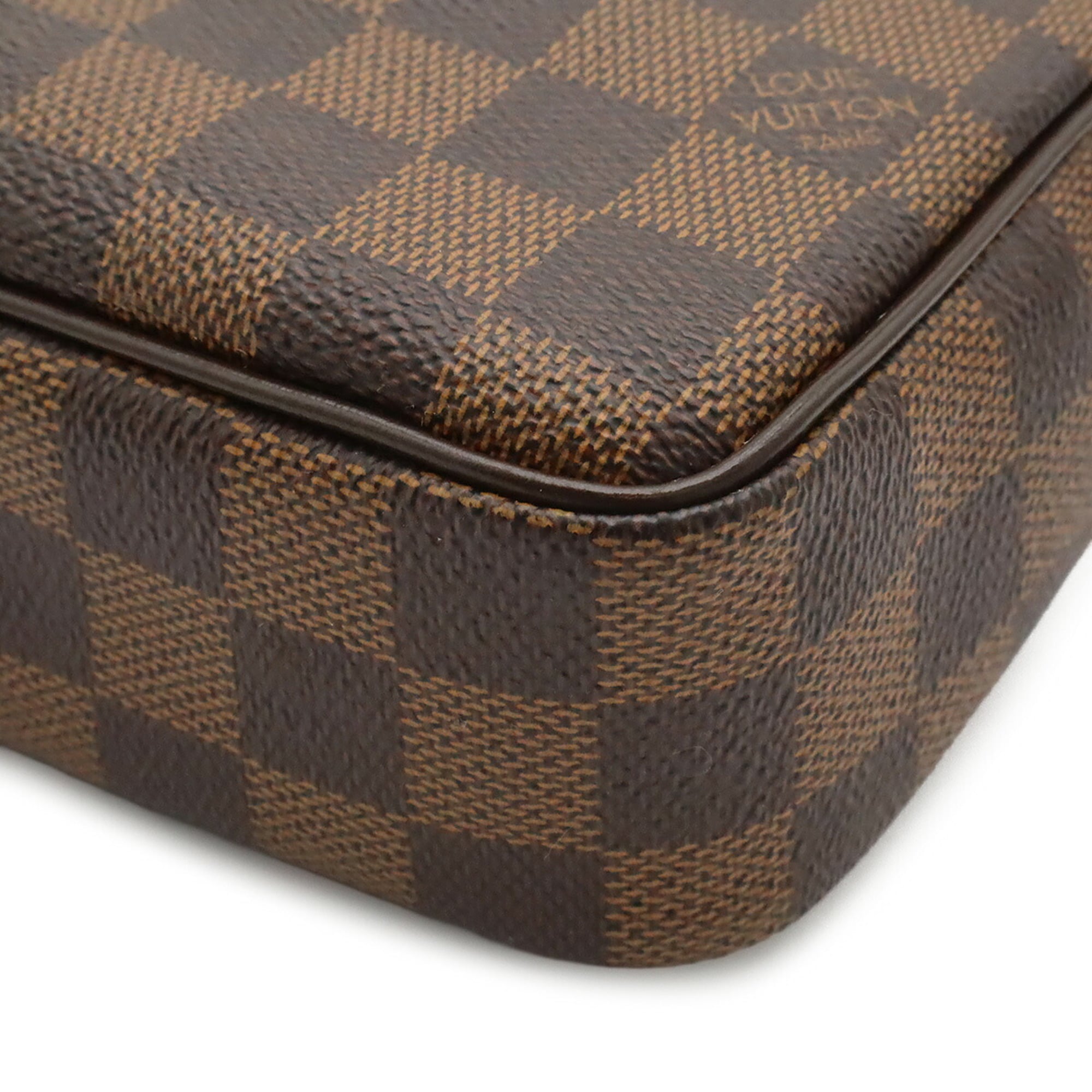Louis Vuitton Brown Damier Canvas Pvc Damier Canvas Clutch Bag Handbag Pochette (Pre-Owned)