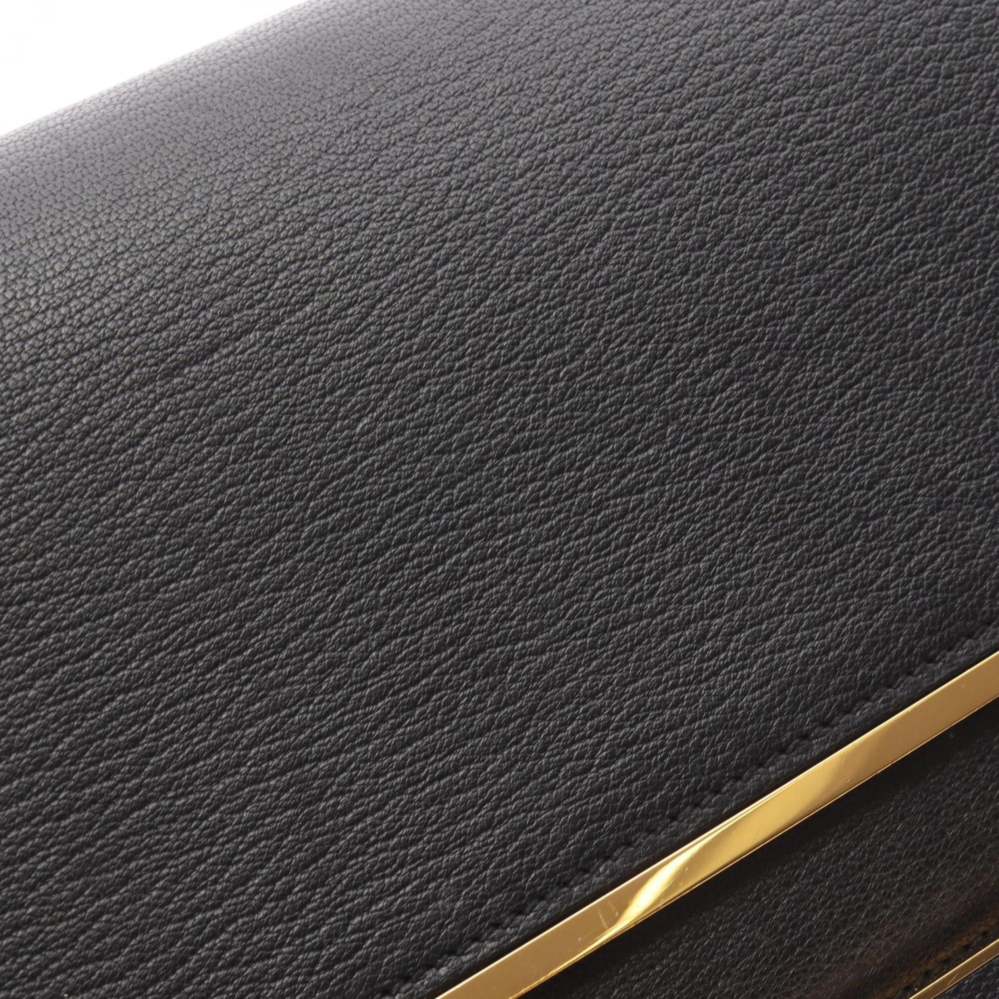 Hermes Black Chevre Leather Shoulder Bag (Pre-Owned)