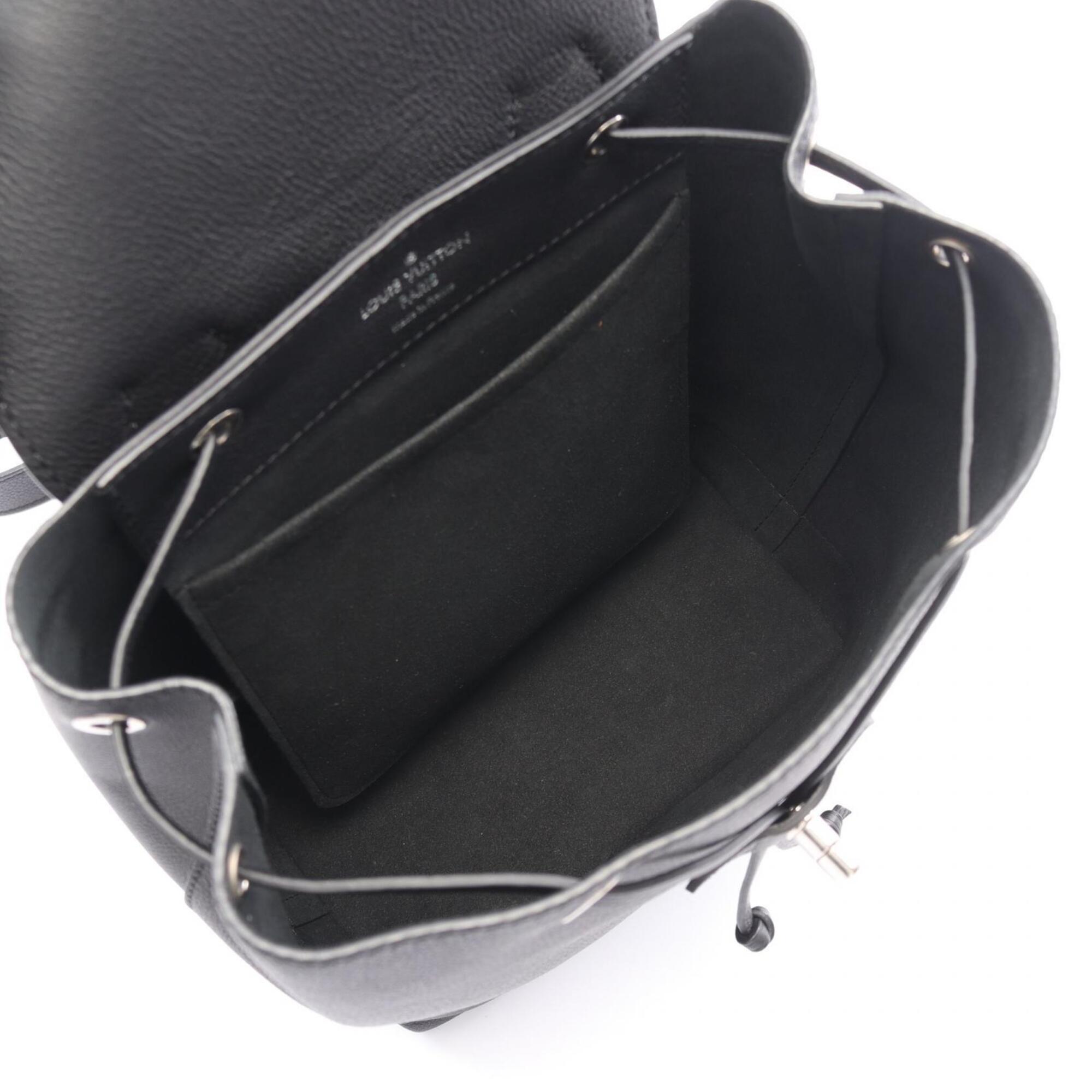 Louis Vuitton Black Noir Leather Backpack Handbag (Pre-Owned)