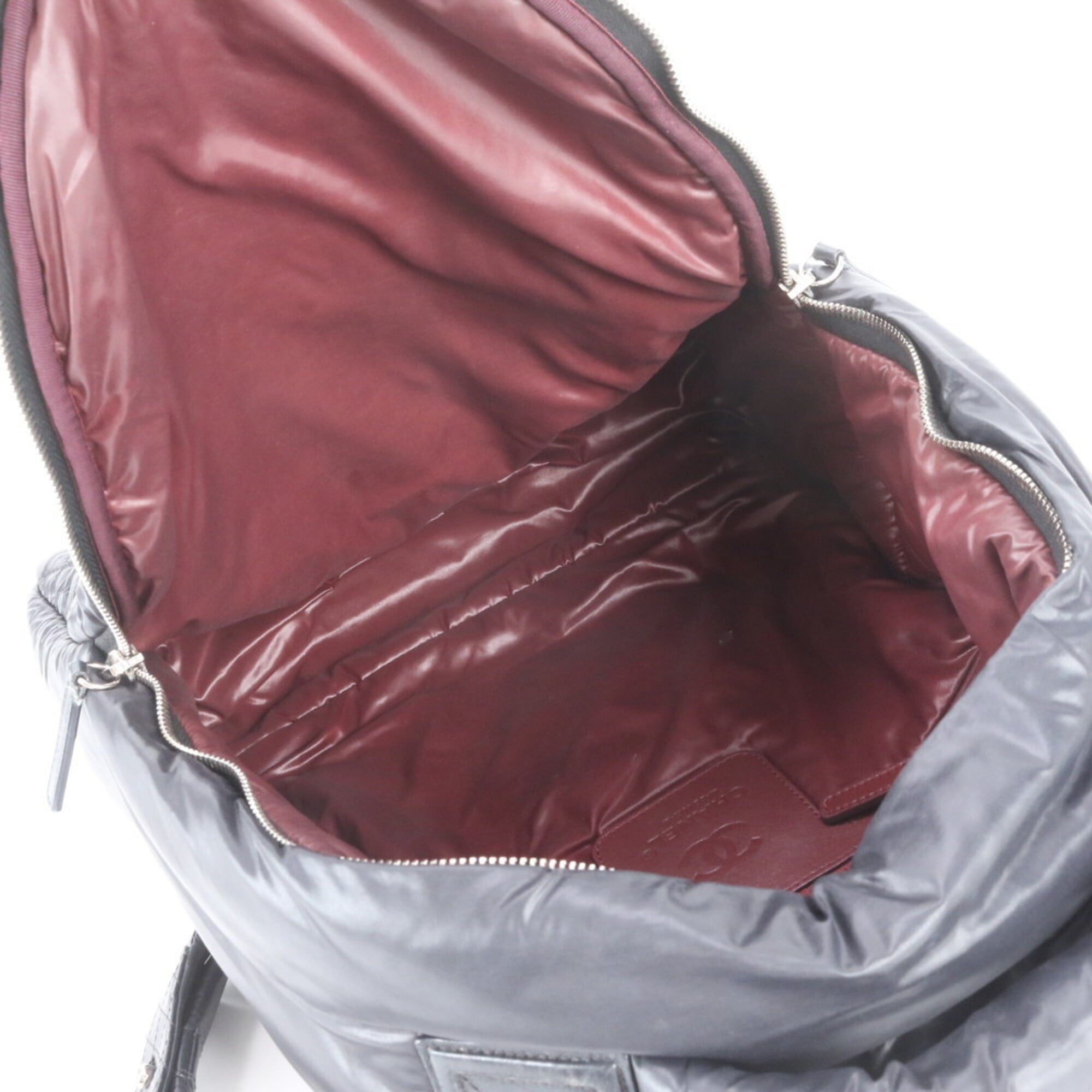 Chanel Black Leather Nylon Backpack (Pre-Owned)