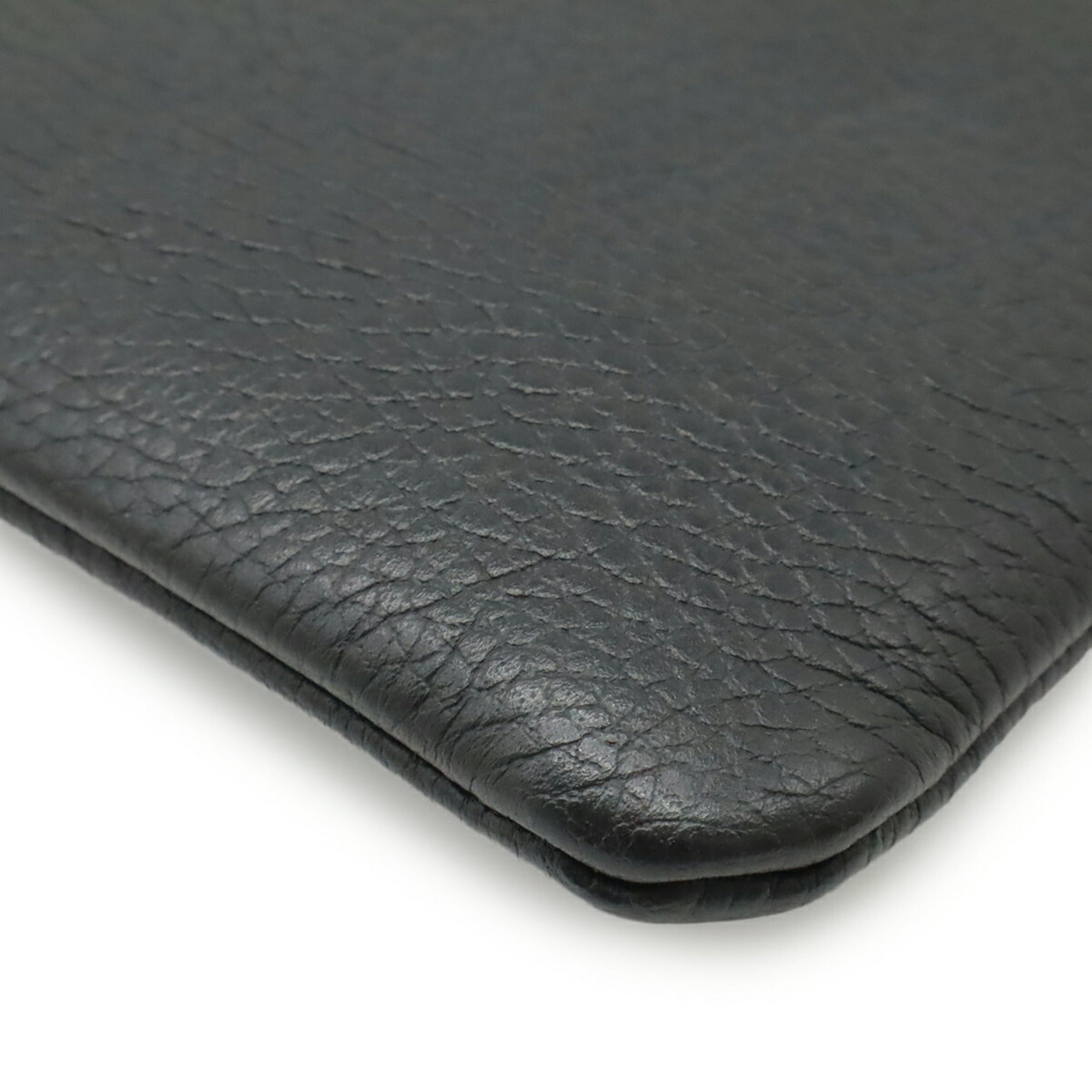 Gucci Black Bamboo Leather Clutch Bag Handbag (Pre-Owned)