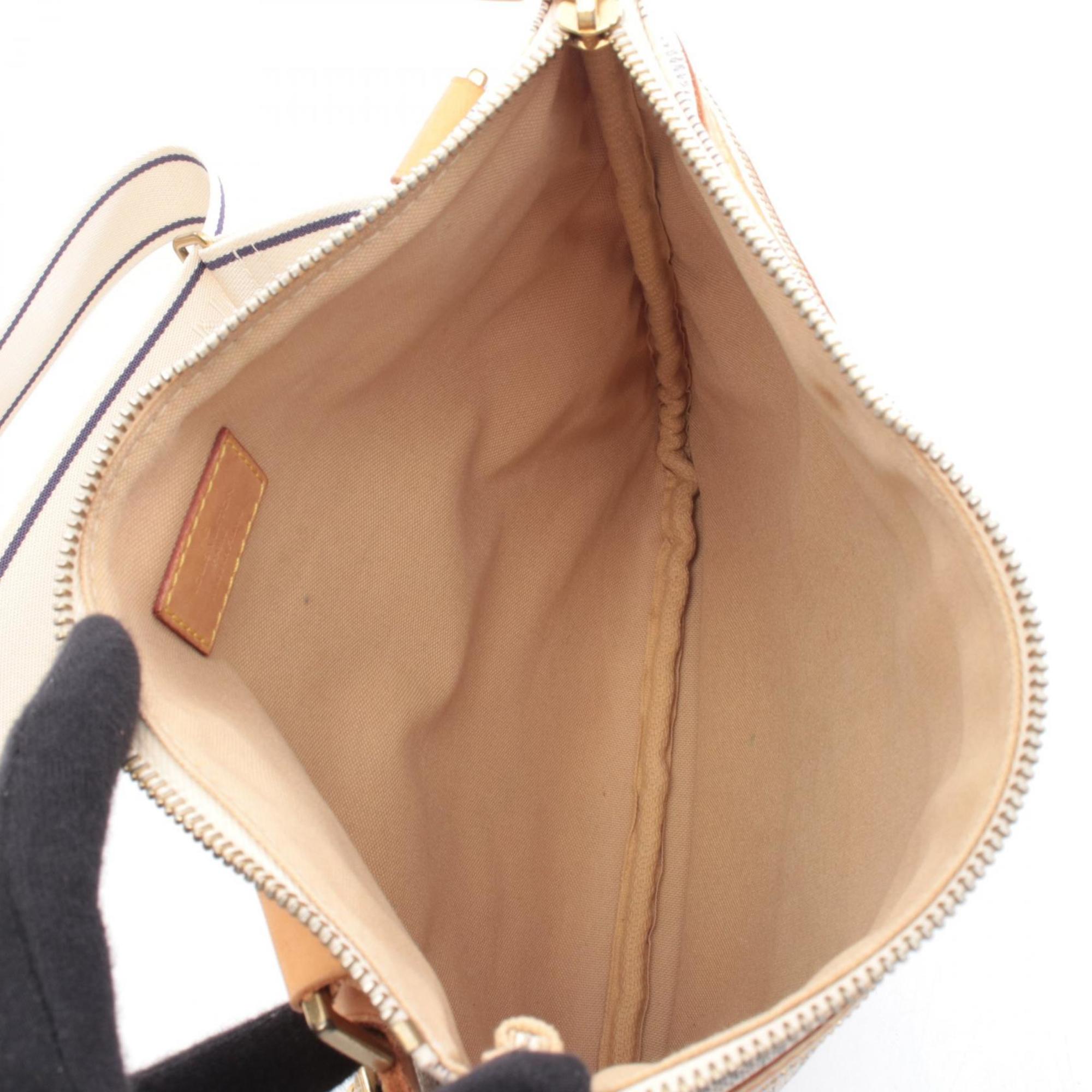 Louis Vuitton Damier Azur White Coated Canvas Leather Handbag Shoulder Bag (Pre-Owned)