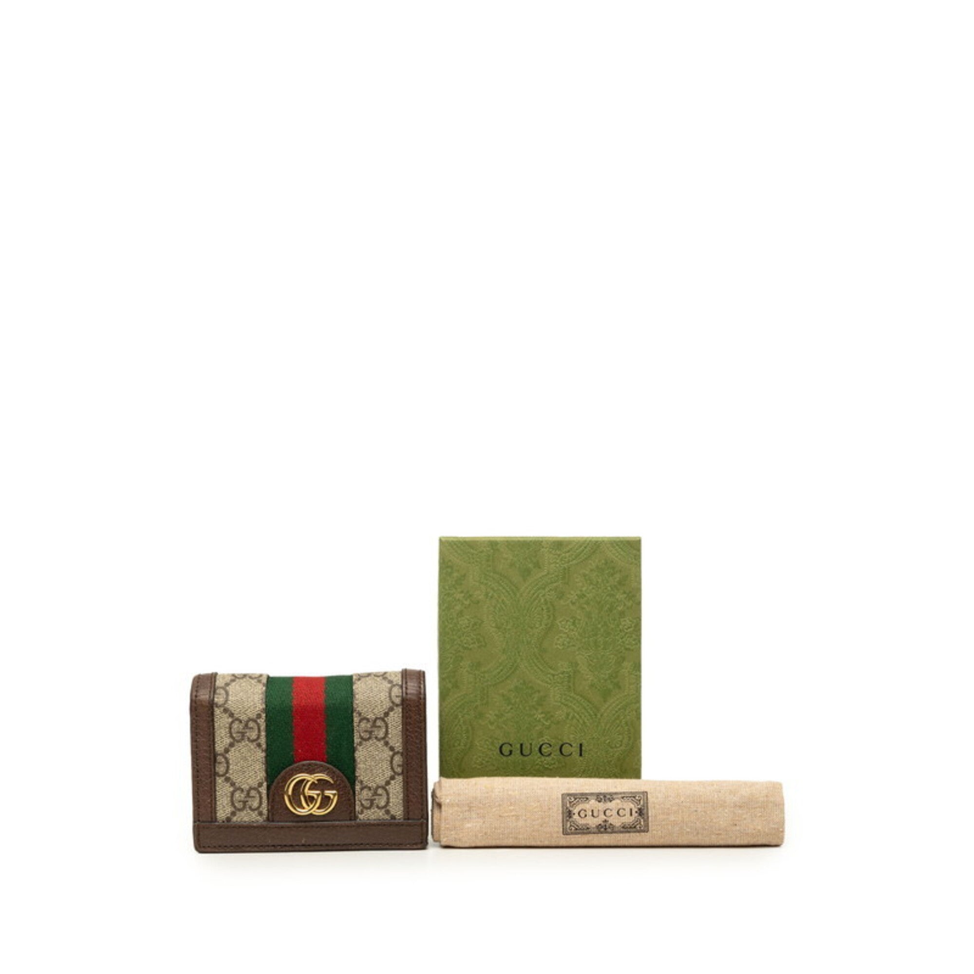 Gucci Beige Brown Pvc Leather Wallet (Bi-Fold) (Pre-Owned)