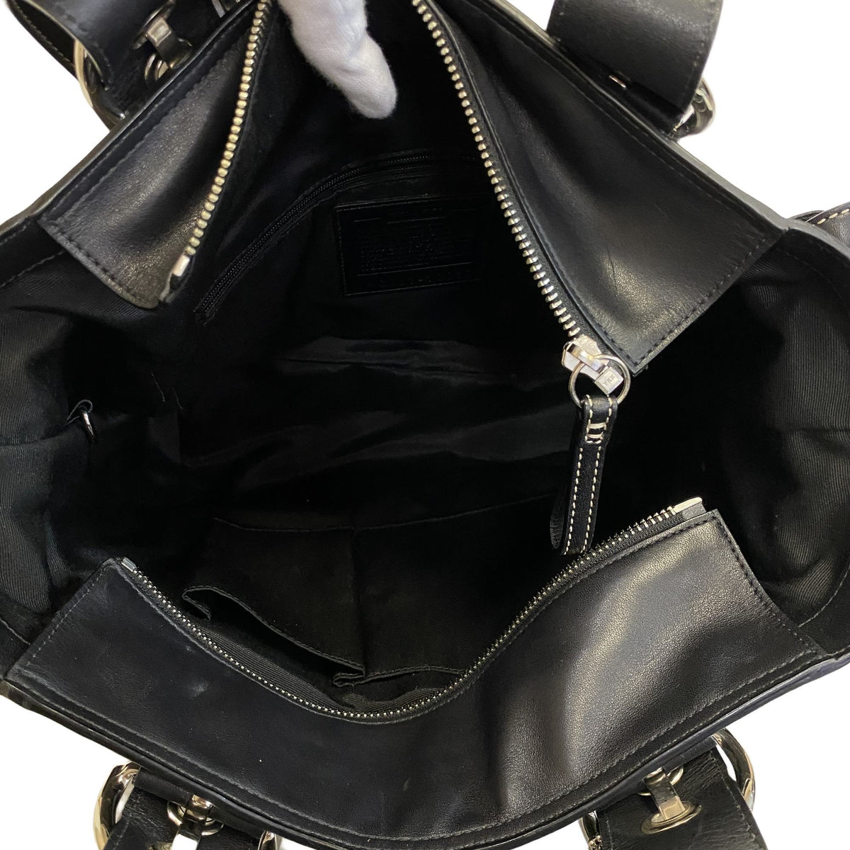Coach Black Leather Handbag Tote Bag (Pre-Owned)