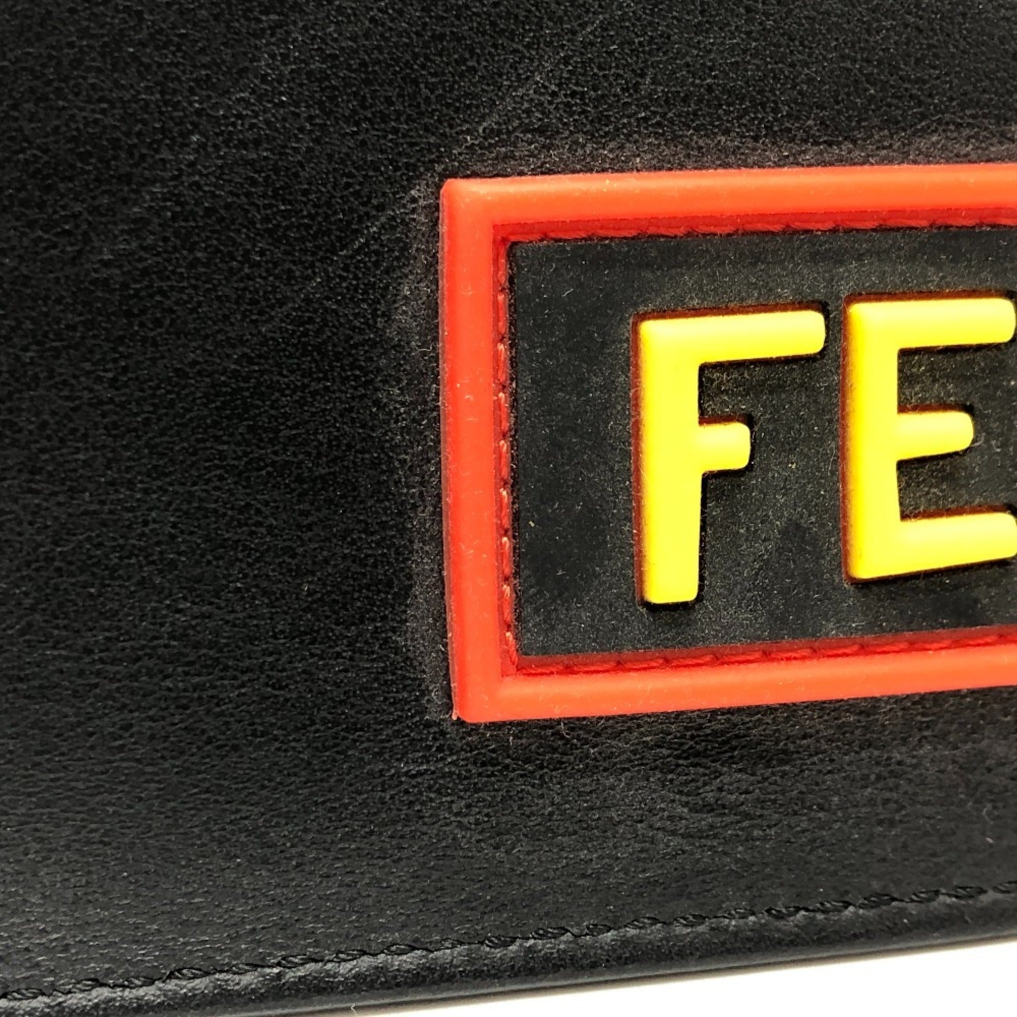 Fendi Black Multi-Color Leather Clutch Bag (Pre-Owned)