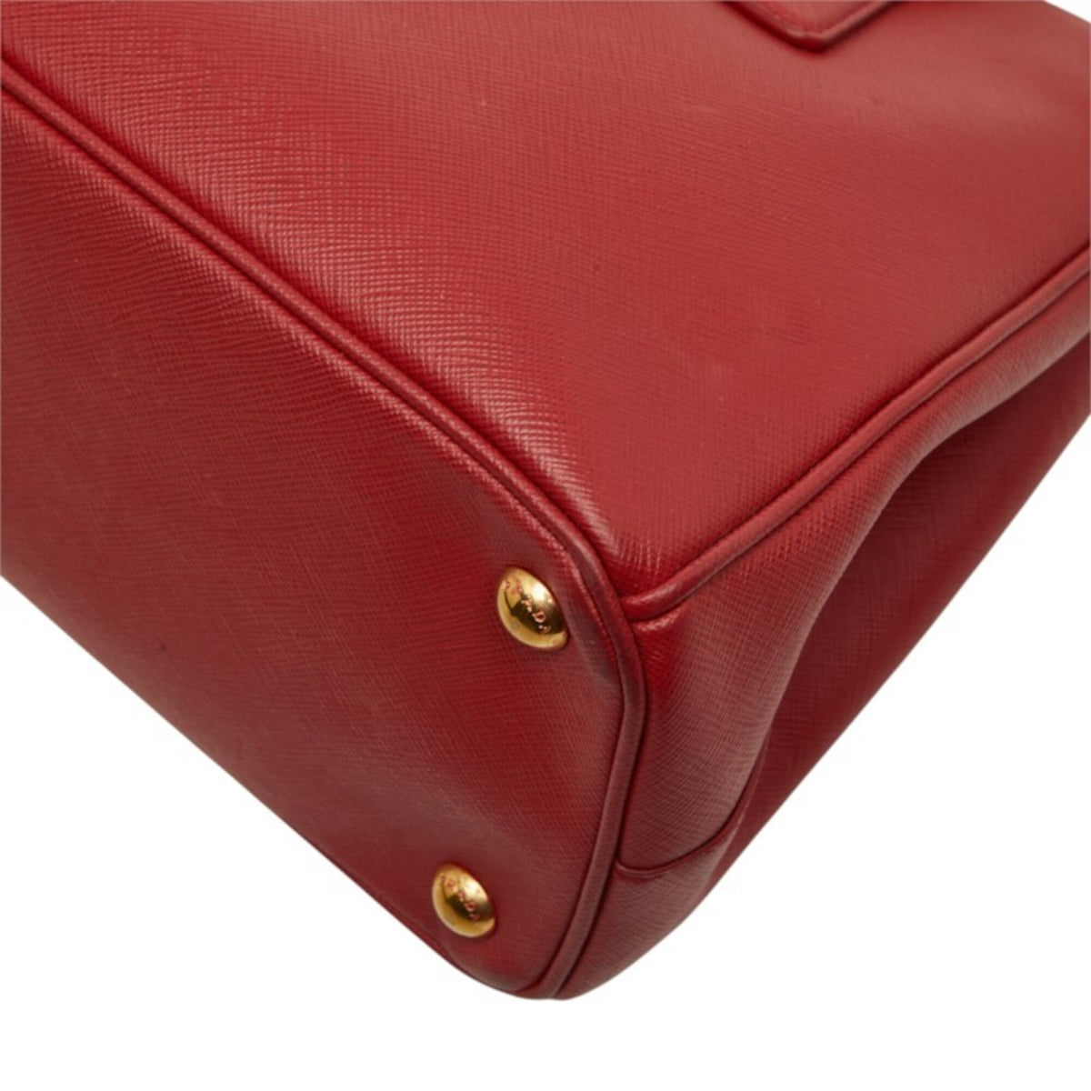 Prada Saffiano Red Color Leather Handbag Shoulder Bag (Pre-Owned)