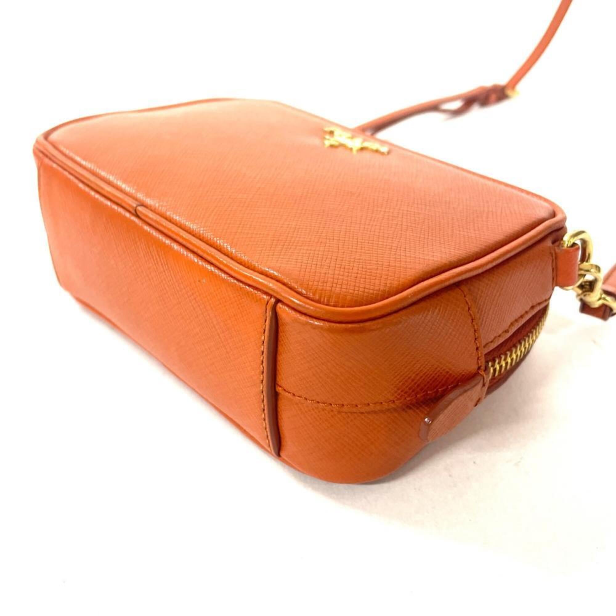 Prada Orange Saffiano Triangle Shoulder Bag (Pre-Owned)