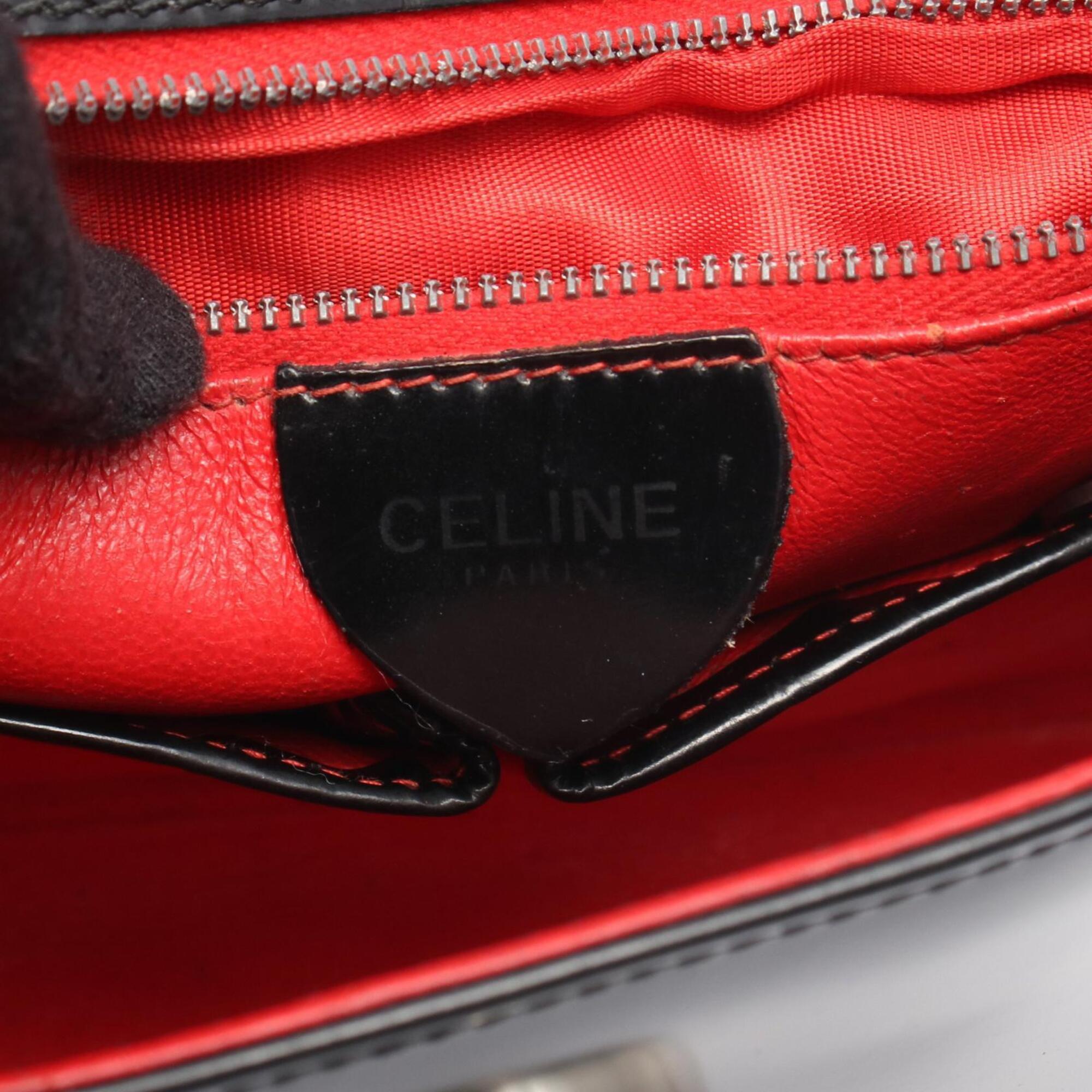 Celine Black Patent Leather Handbag Shoulder Bag (Pre-Owned)