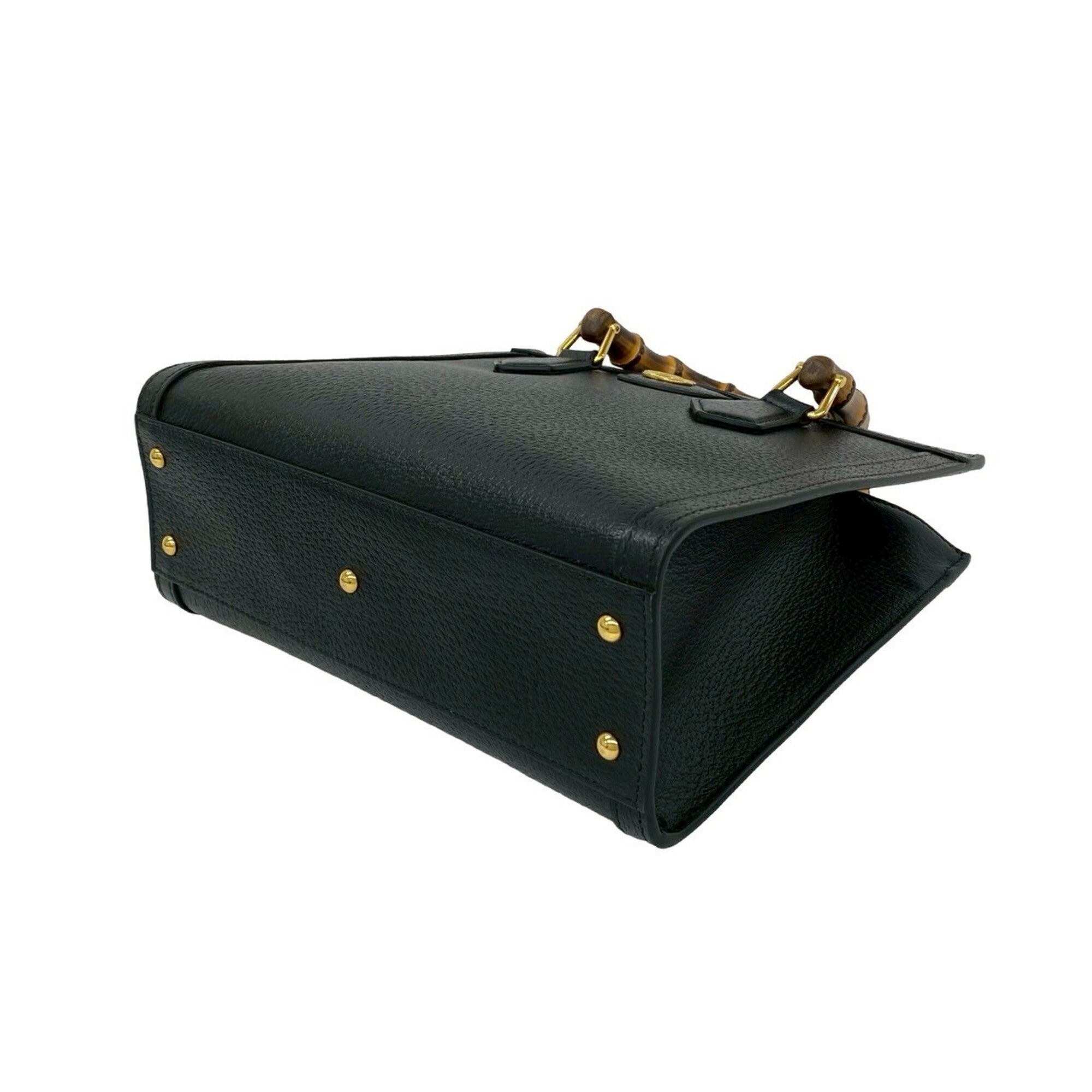 Gucci Black Leather Handbag Shoulder Bag (Pre-Owned)