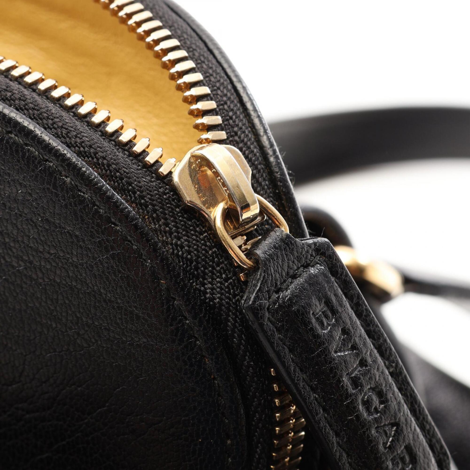 Bvlgari Leoni Black Leather Handbag (Pre-Owned)