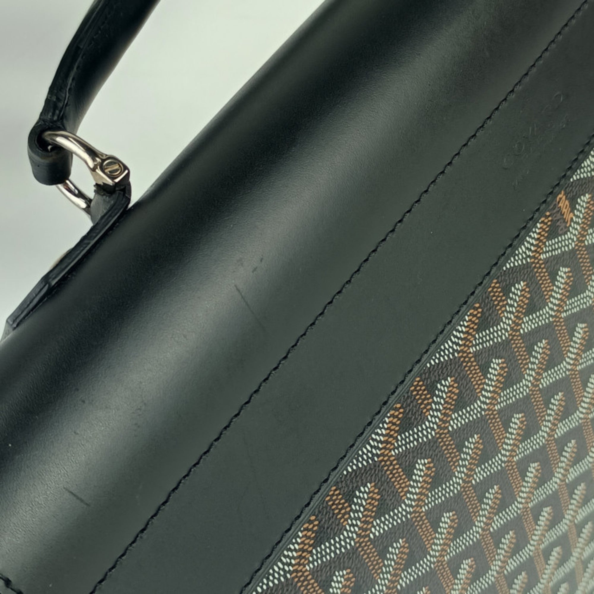 Goyard Black Leather Pvc Briefcase Handbag Tote Bag (Pre-Owned)