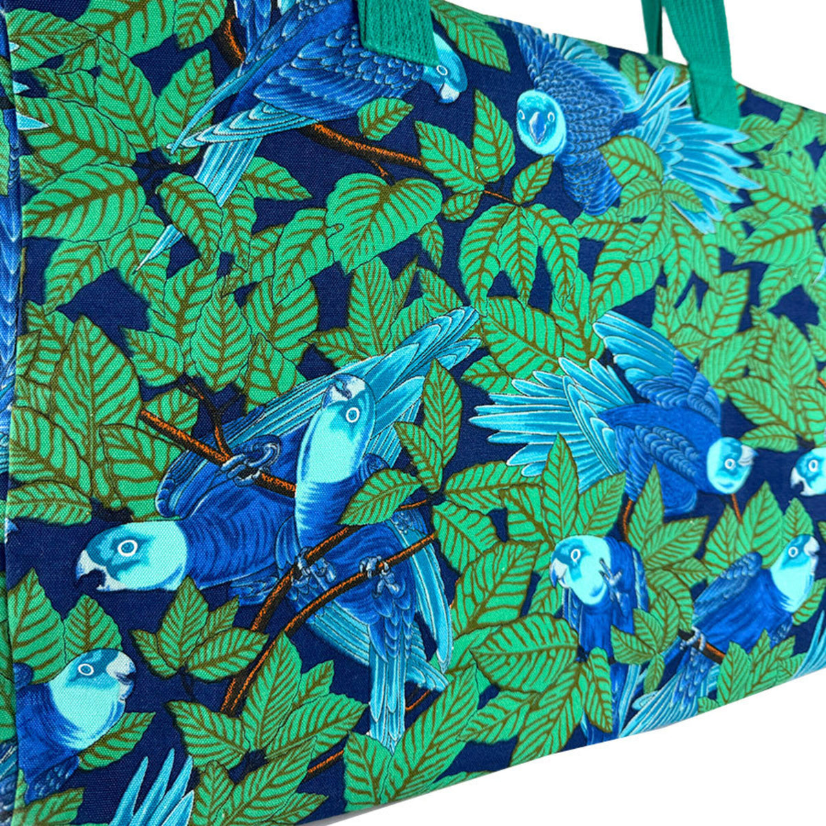 Hermes Blue Green Canvas Tote Bag (Pre-Owned)