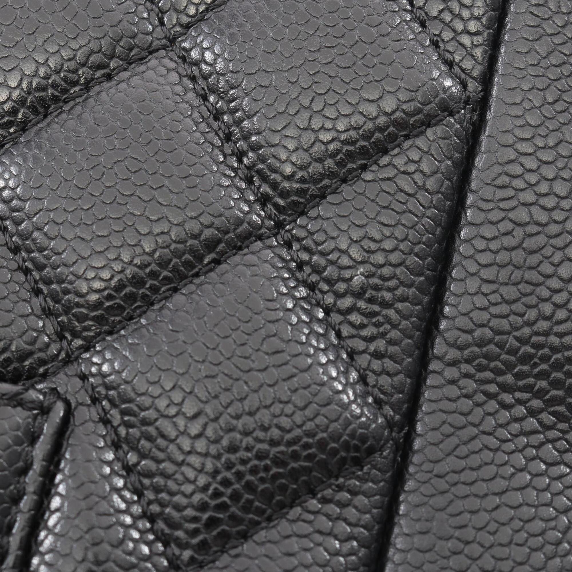 Chanel Black Grained Calfskin Handbag Tote Bag (Pre-Owned)