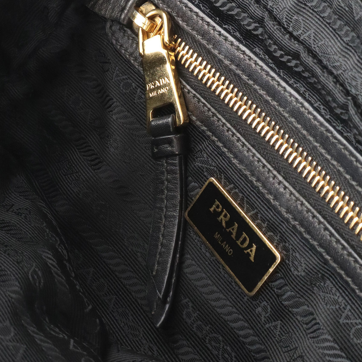Prada Black Nero Nylon Leather Pochette Shoulder Bag (Pre-Owned)
