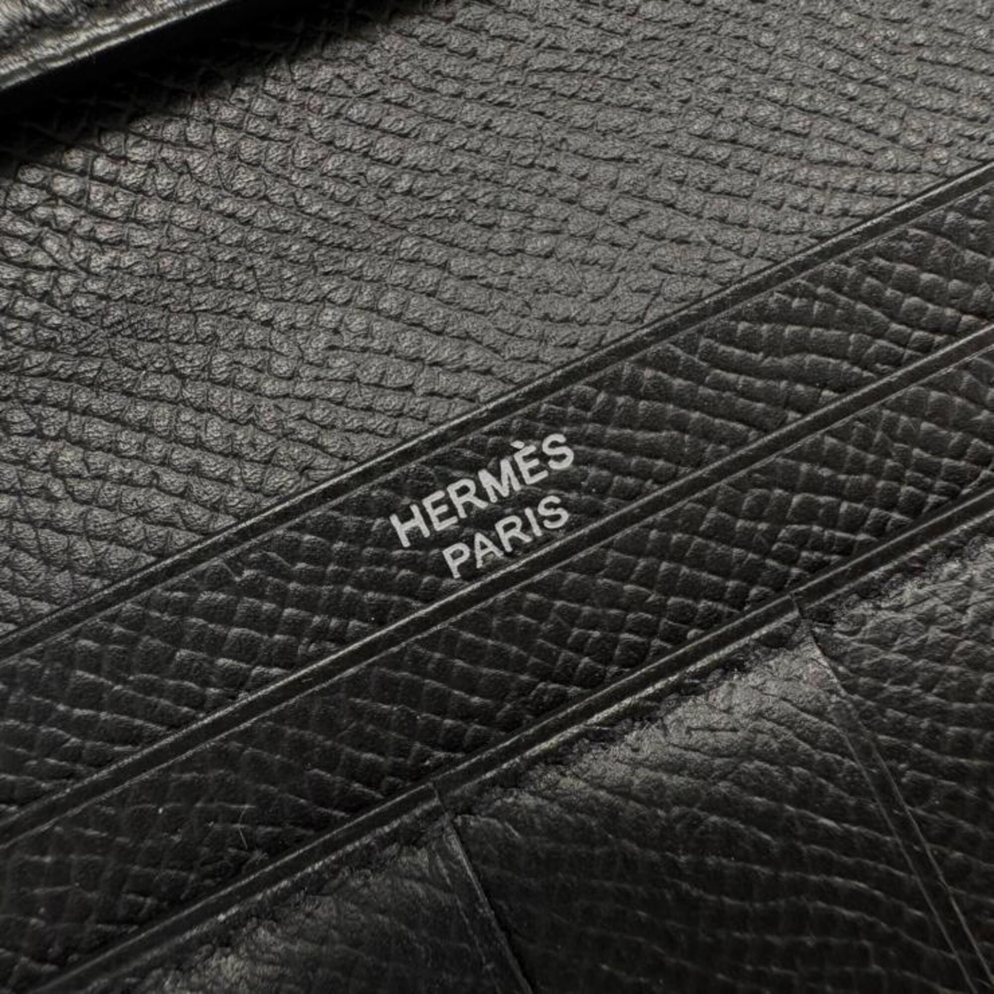 Hermes Black Epsom Leather Long Wallet (Bi-Fold) (Pre-Owned)